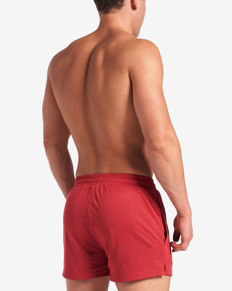 Teamm8 S.S.C 3 Mesh Shorts - Maroon Red - Breathable Athletic Shorts for Running, Gym & Casual Wear