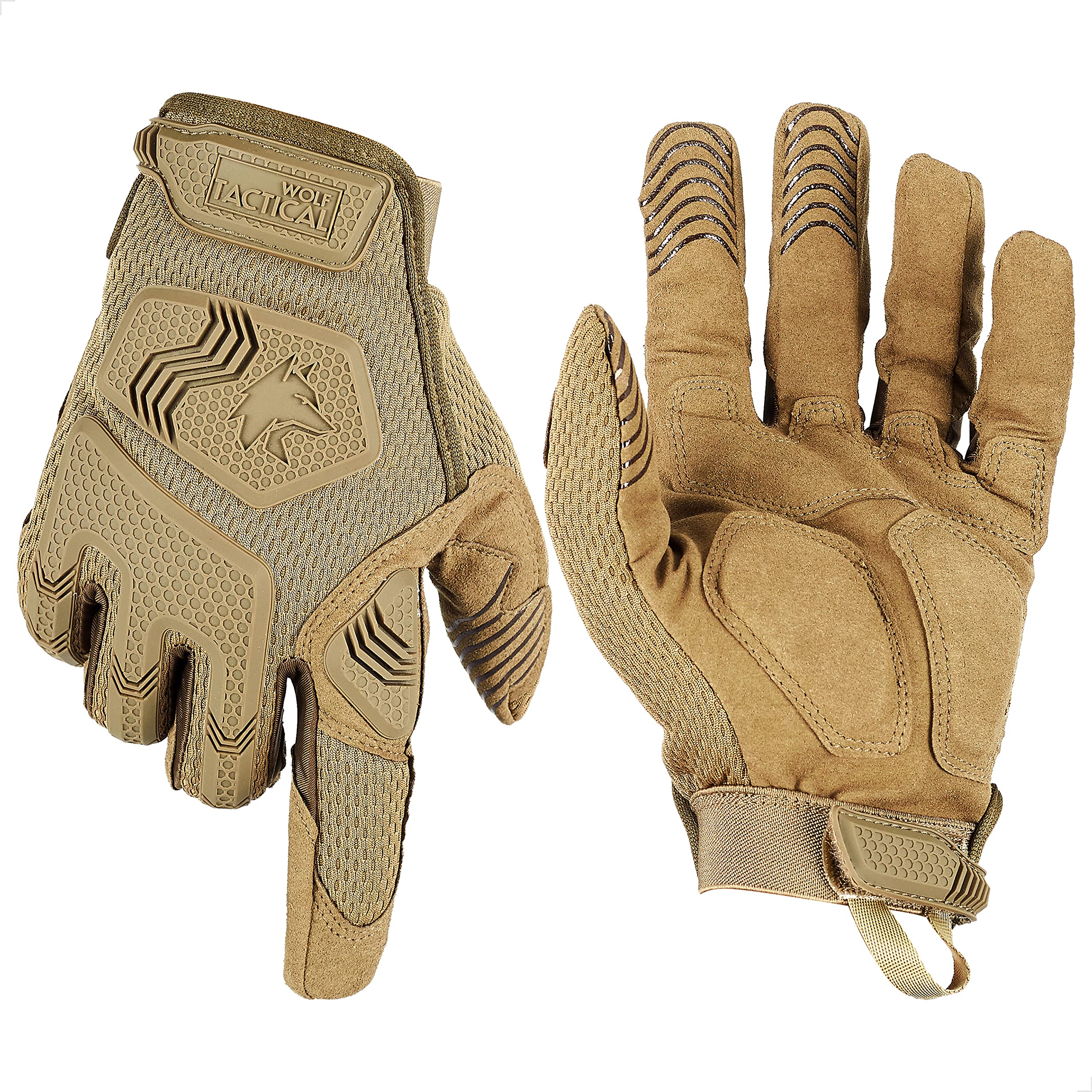 WOLF TACTICAL Shooting Gloves - Military & Tactical Gloves for Men - Combat Gloves for Airsoft, Paintball & Army Training - Touchscreen Compatible - Perfect for Outdoor Shooting, Hunting & Tactical Operations