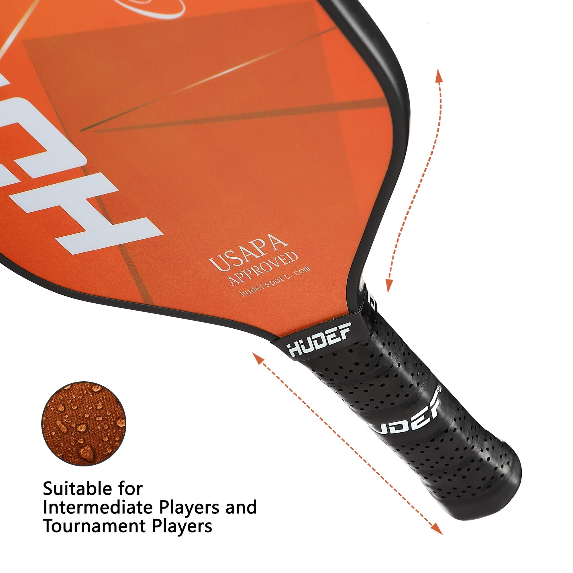 Premium Graphite Carbon Fiber Pickleball Paddle with PP Honeycomb Core - USAPA Approved Elongated Racket for Competitive Play | Perfect for Tournaments, Outdoor Games & Recreational Pickleball