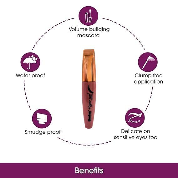GLAMFAM Hyper Curl Xtreme Mascara - Volumizing & Lengthening Waterproof Black Mascara (5g) with Intense Jet Black Color for Dramatic Lashes | Perfect for Day to Night Wear, Special Occasions & Photography
