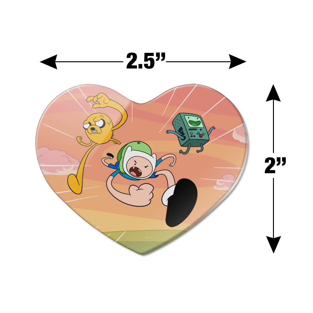 Adventure Time Finn and Jake Attack Friends Heart Acrylic Fridge Magnet - Fun Cartoon Decor for Kitchen, Office & Dorm Room