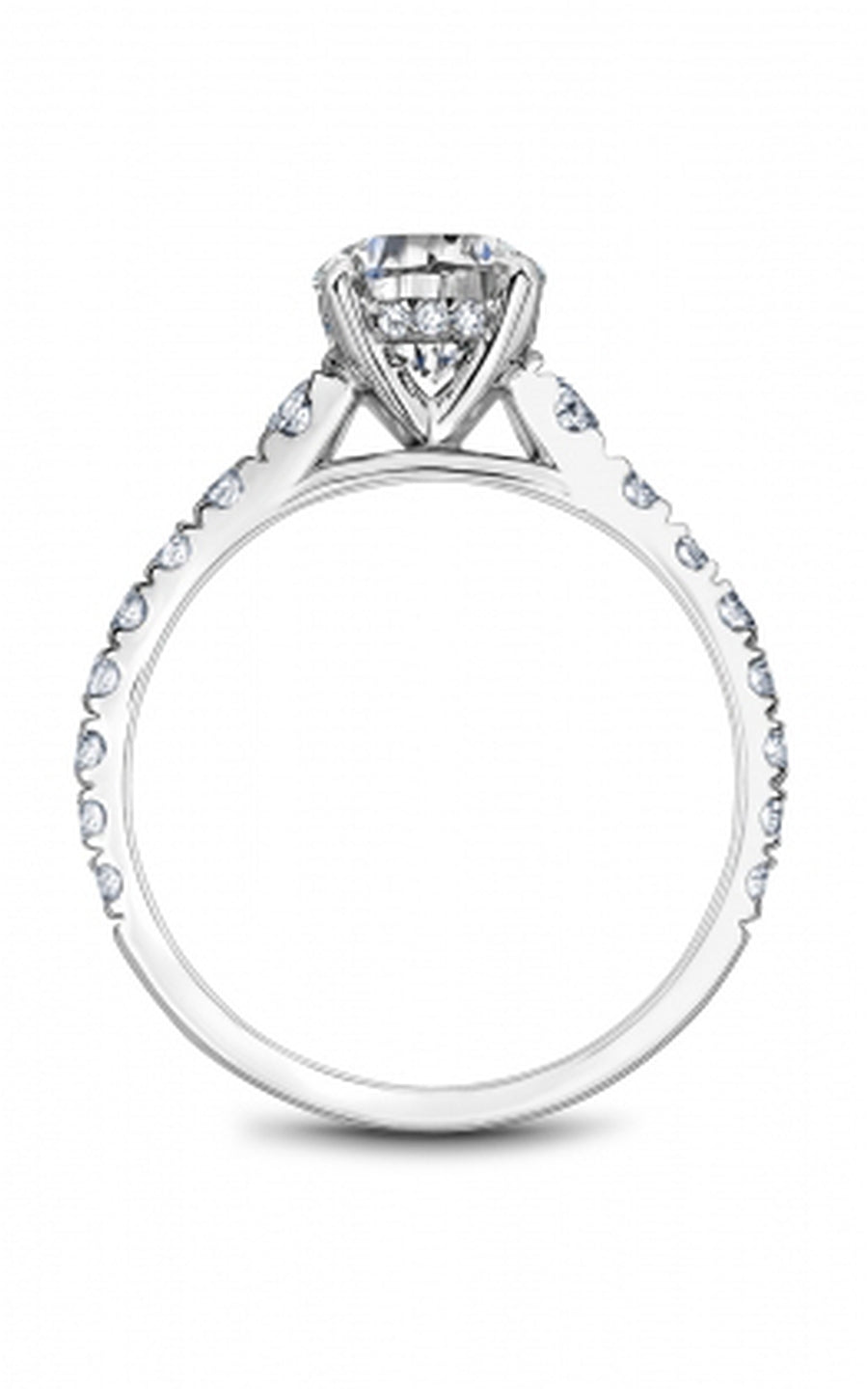 Noam Carver B519 01A Bridal Engagement Ring - 14K White Gold Diamond Wedding Band for Women - Perfect for Proposals, Anniversaries & Special Occasions