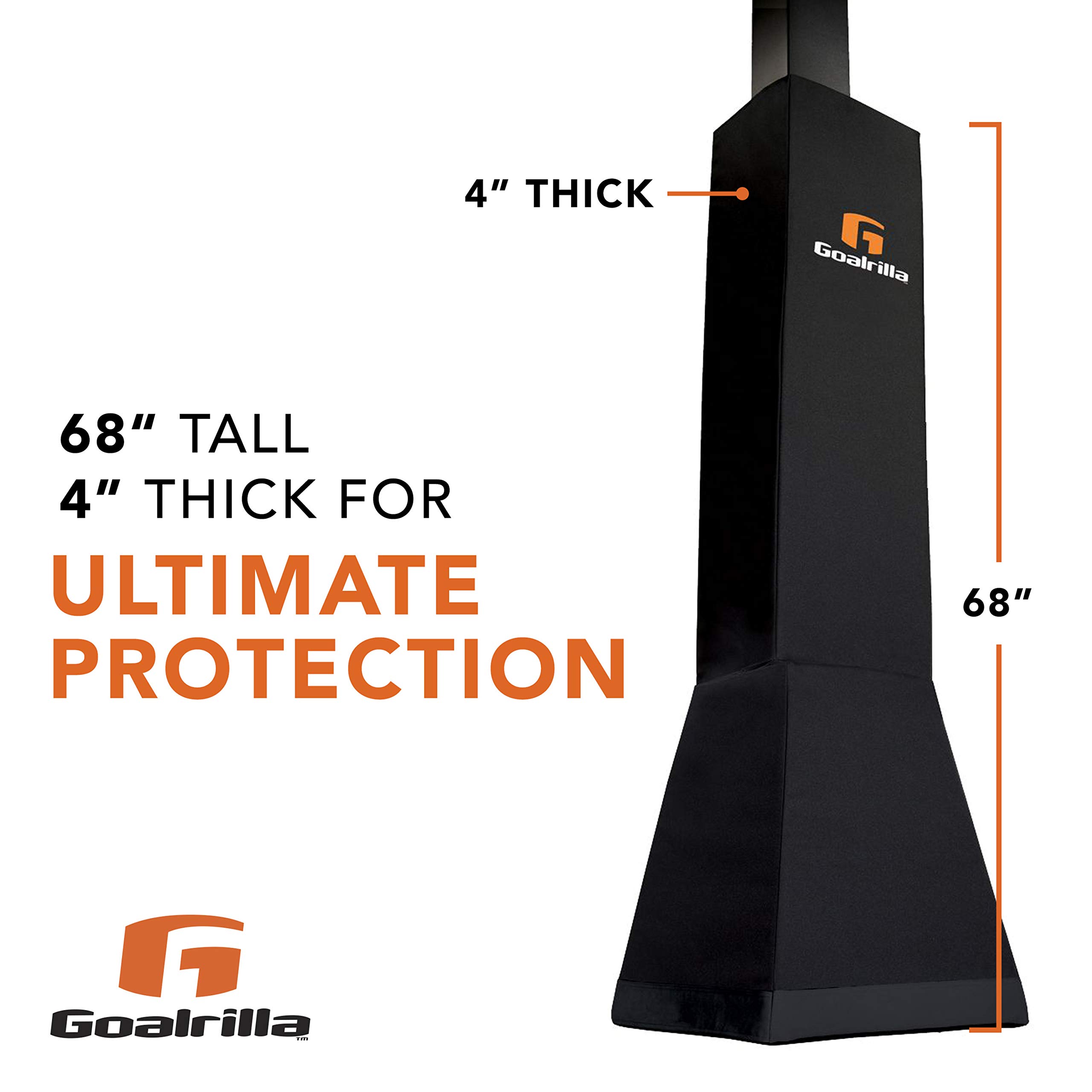 Goalrilla Deluxe Weatherproof Basketball Pole Pad - Black - Ultimate Protection & Player Safety for Outdoor Basketball Courts & Driveways