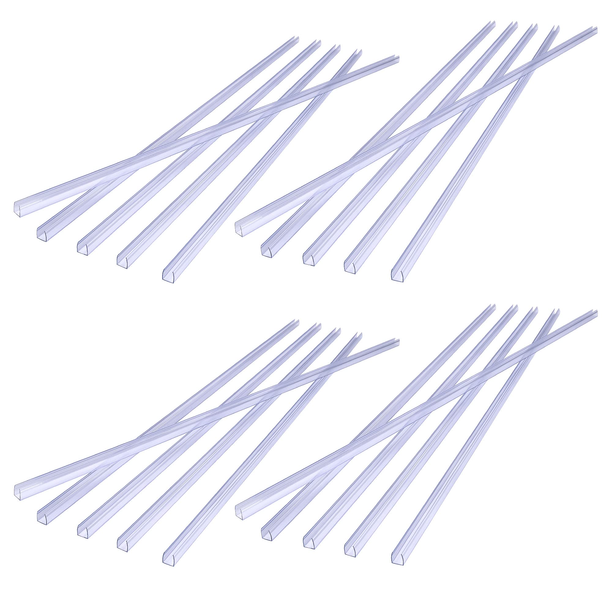 20Pcs Clear PVC Channel Mounting Holder for 9/16