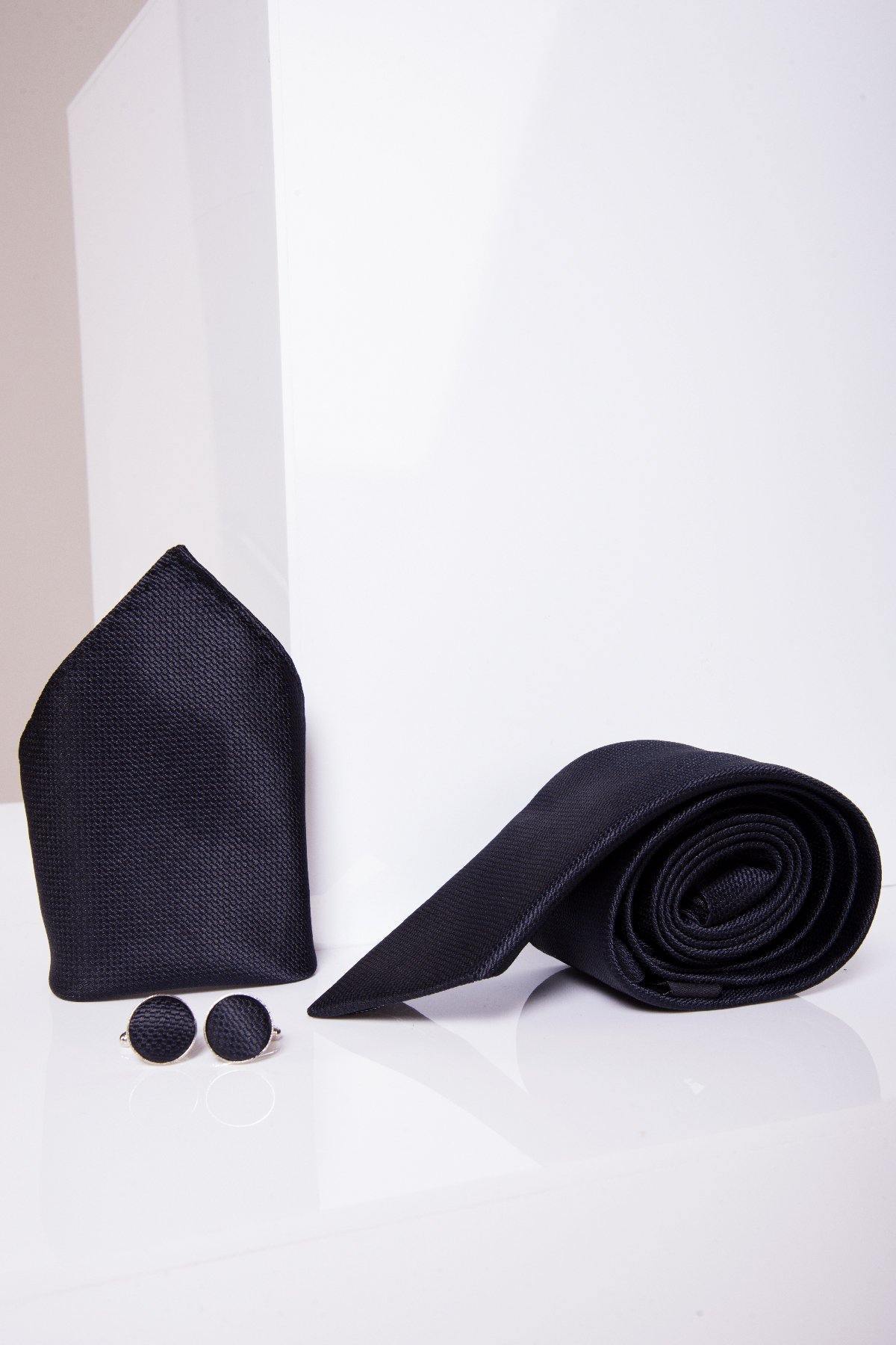 Premium TB17 Birdseye Pattern Silk Tie and Pocket Square Set in Midnight Blue - Perfect for Weddings, Business Meetings & Formal Events