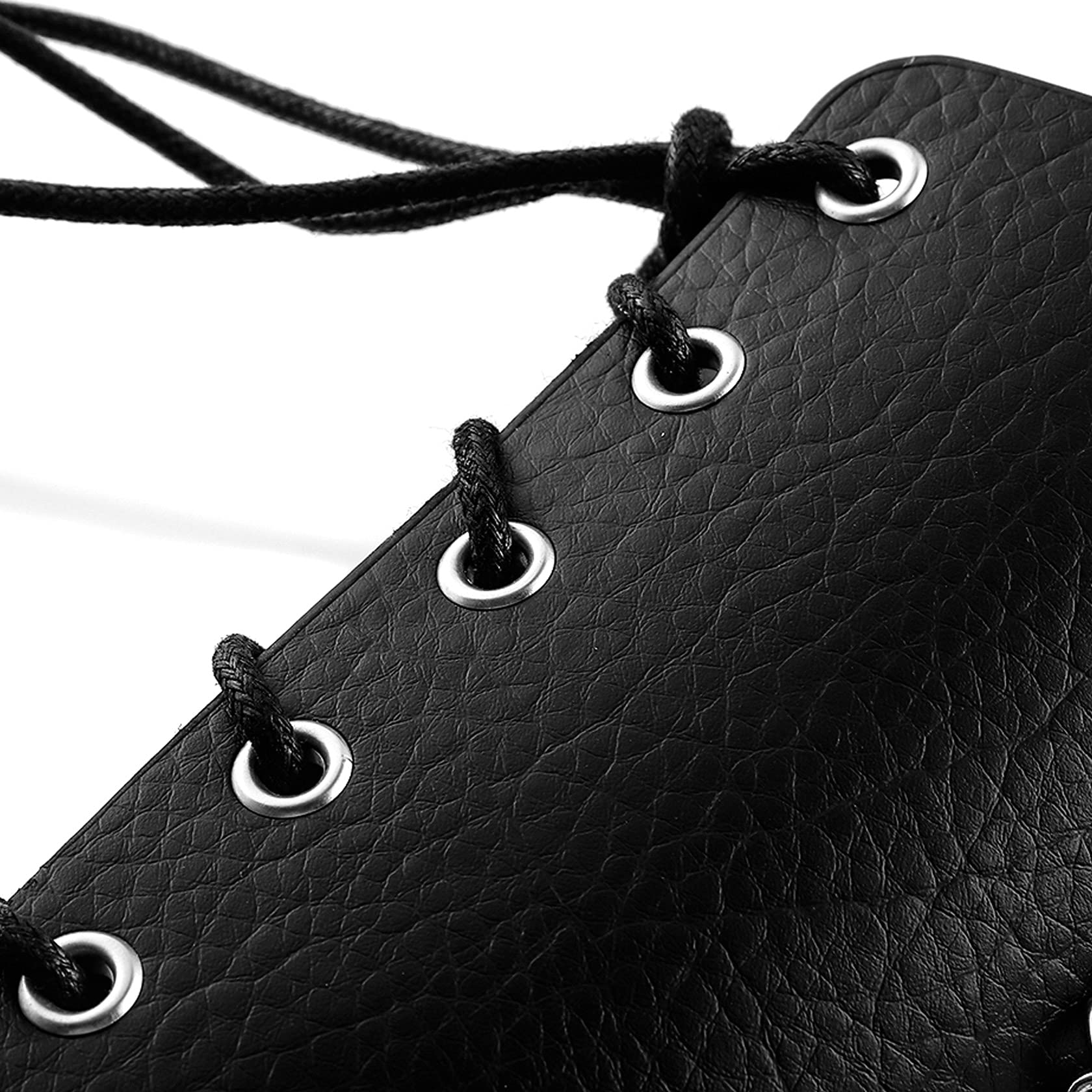 MILAKOO Men's Black Leather Wrap Gauntlet Wristband with Chains - Adjustable Arm Armor Cuff for Motorcycle Riding, Cosplay, Gothic Fashion & Punk Style Accessories