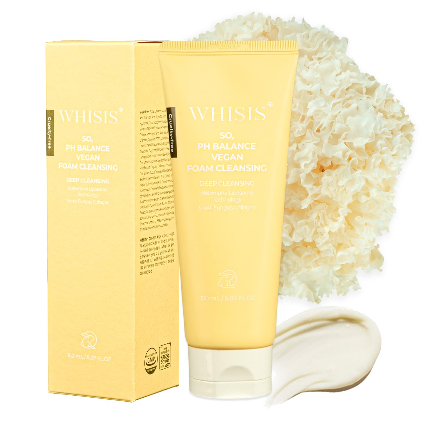 pH Balanced Vegan Organic Face Wash - Hydrating & Nourishing Facial Cleanser with Idebenone Liposome for Fresh Glowing Skin | Korean Skincare Routine | Deep Cleansing for Daily Use & Sensitive Skin Care