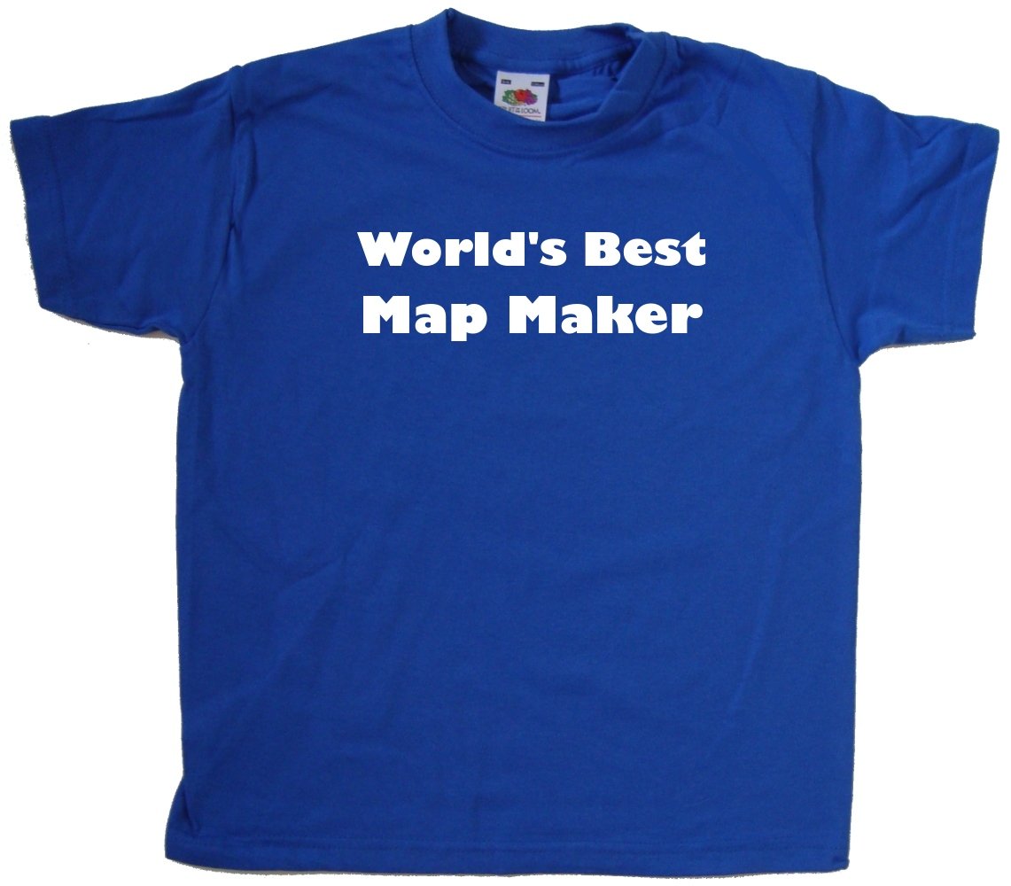 Royal Blue Kids T-Shirt - World's Best Map Maker Design | Soft Cotton Tee for Boys & Girls | Perfect for School, Travel & Family Adventures