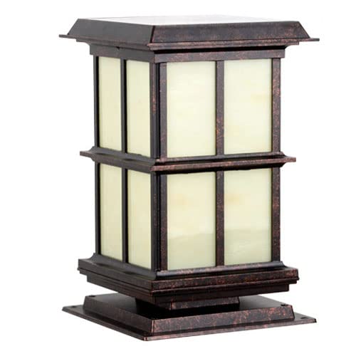 Traditional Balcony Pillar Lamp - Waterproof Outdoor Solar Post Light for Villa, Porch, Terrace & Courtyard - Nordic Style Decorative Column Head Lantern for Patio, Garden & Pathway Lighting