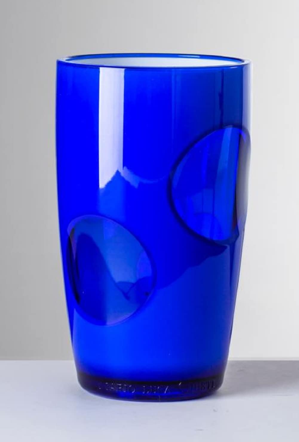 Premium Mario Luca Giusti Fisheye Highball Glasses - Set of 6 Cobalt Blue Crystal-Clear Drinking Glasses for Cocktails, Whiskey, and Iced Beverages - Perfect for Home Bars, Parties, and Gift Giving