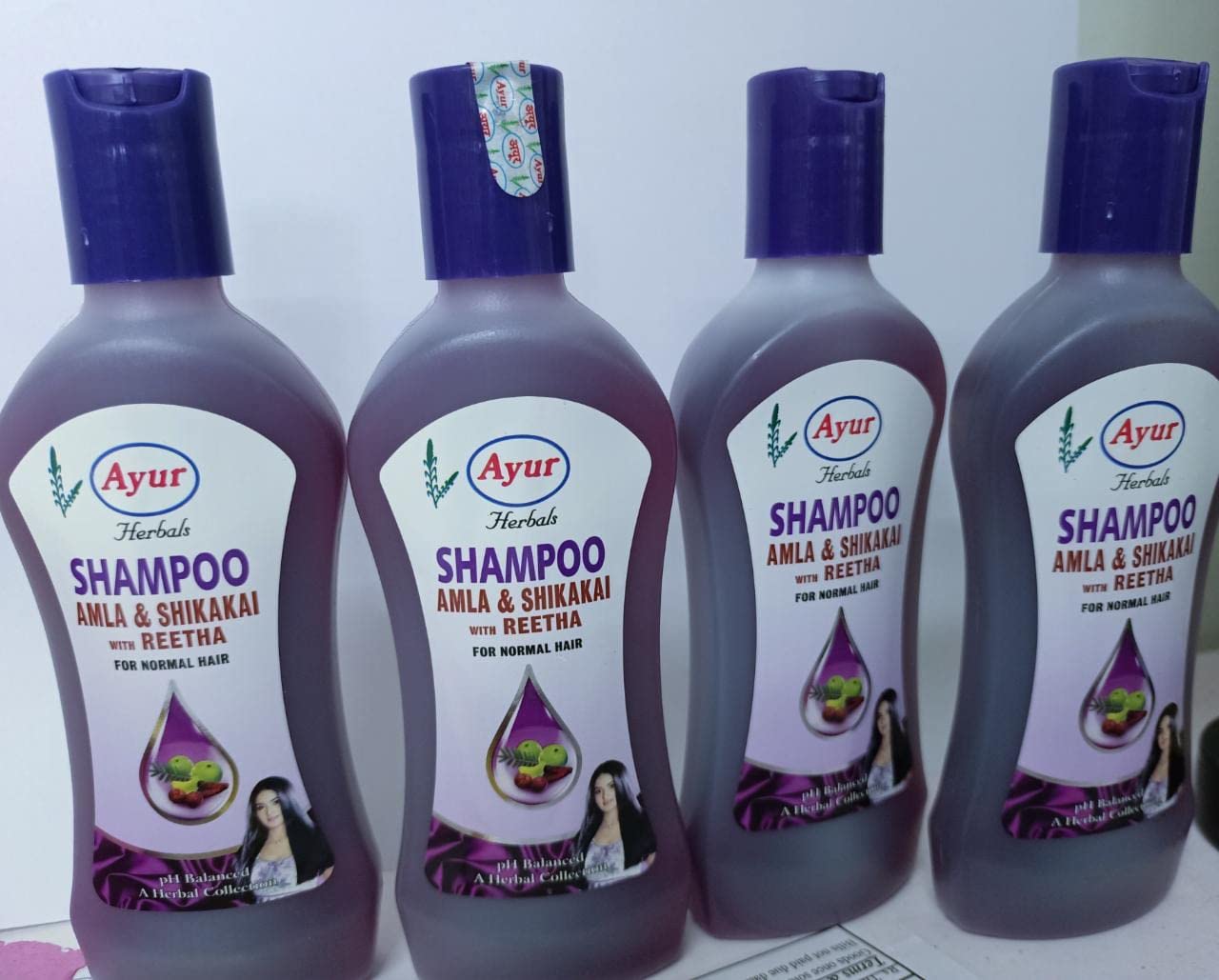 Ayur Amla & Shikakai Shampoo for Hair Growth - 4 Pack (400ml Each) | Natural Herbal Hair Care for Dry, Damaged Hair - Perfect for Daily Use at Home or Salon