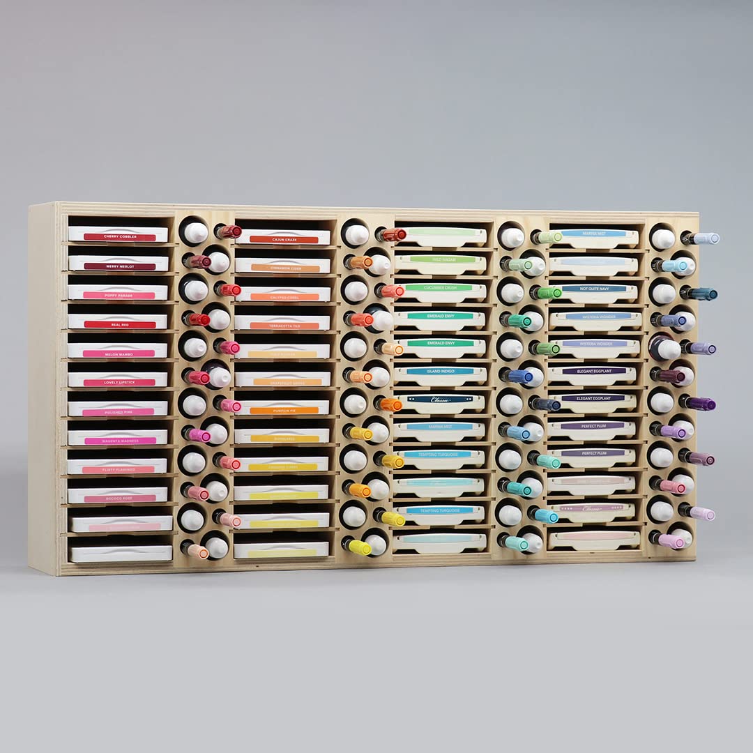 Stamp-n-Storage 48 Ink Pad, Marker & Refill Bottle Organizer - Perfect for Crafting, Scrapbooking & DIY Projects