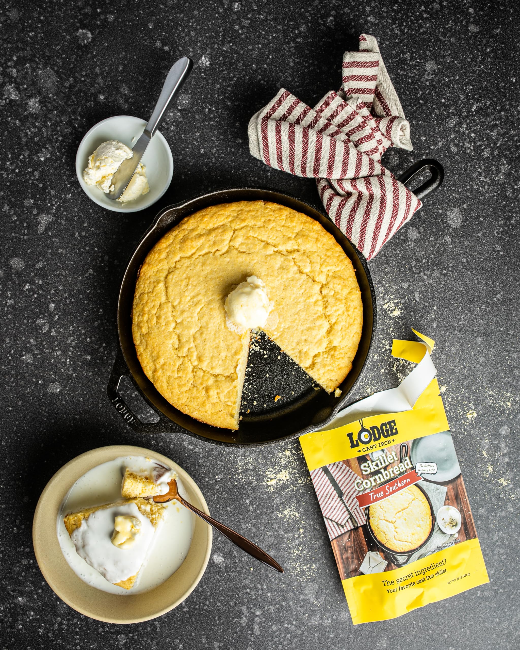 Authentic Southern Lodge Cast Iron Skillet Cornbread Mix - 16oz (4 Pack) | Perfect for Cast Iron Skillets, Wedge Pans & Muffin Tins | Non-GMO Ingredients | Ideal for Family Dinners, BBQs & Holiday Baking