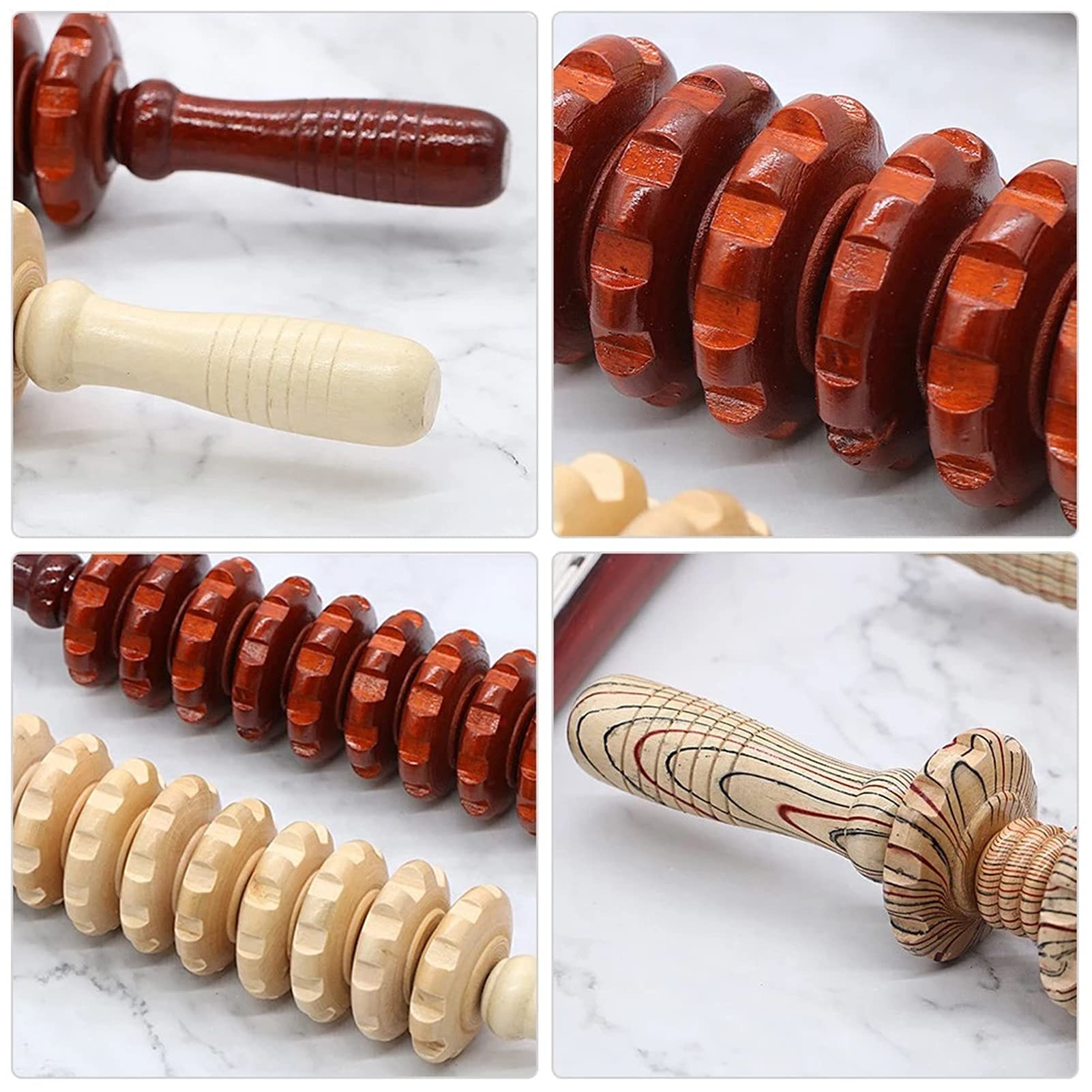 Wilitto Anti-Cellulite Massage Roller with Wooden Handle - 40cm Maderotherapy Body Sculpting Tool for Skin Tightening & Lymphatic Drainage | Perfect for Legs, Arms, Back Massage & Post-Workout Recovery