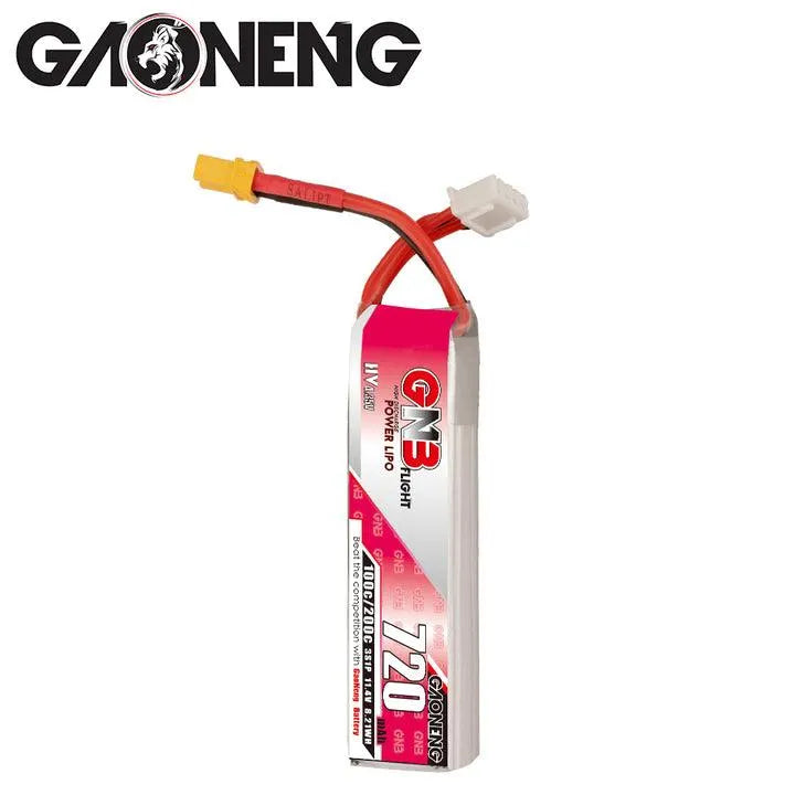 GNB 720mAh 11.4V 3S 100C HV Lipo Battery with XT30 Plug (2-Pack) - High Performance RC Drone FPV Racing Battery for Quadcopters and Mini Drones