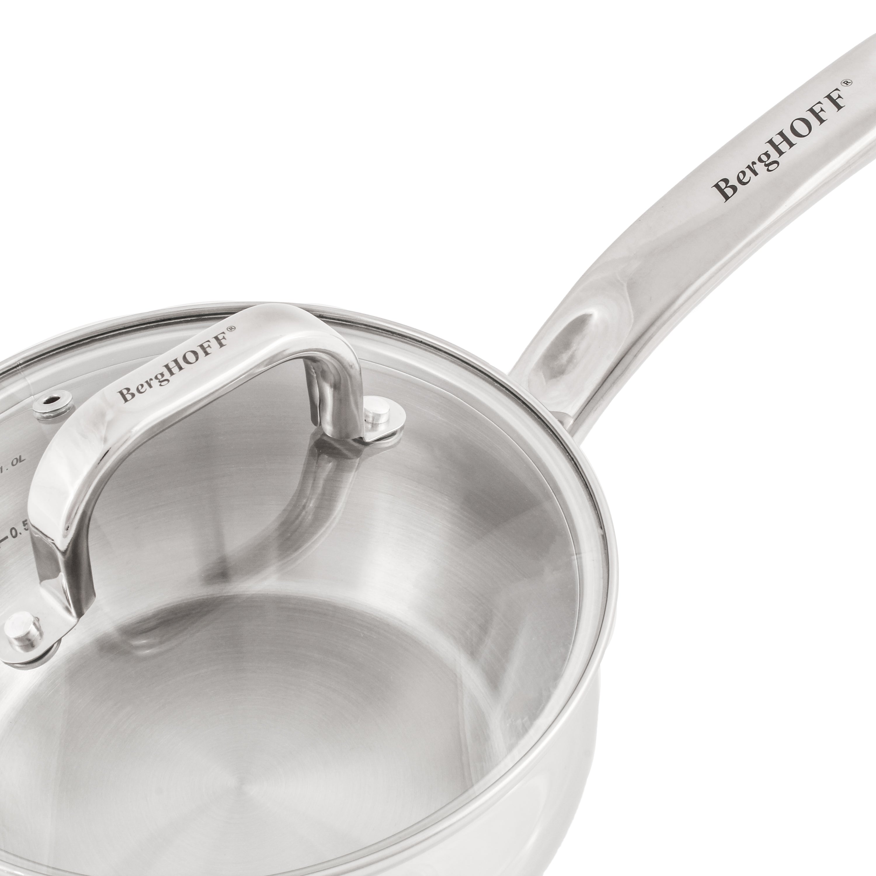 BergHOFF Belly Shape 7-Piece 18/10 Stainless Steel Cookware Set with Tempered Glass Lids - Premium Kitchen Cookware for Boiling, Frying & Sauteing - Perfect for Home Cooking & Professional Chefs