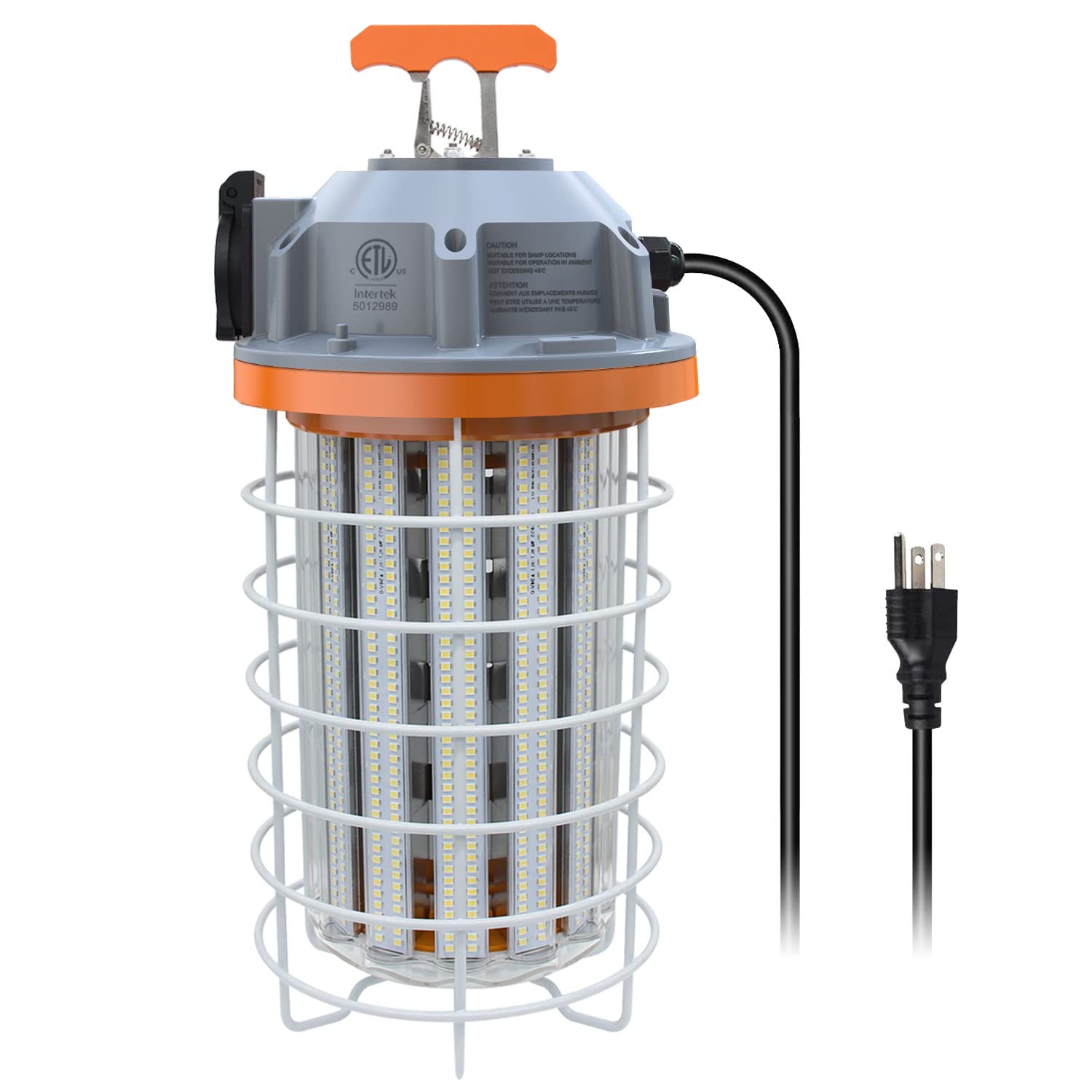 150W LED High Bay Light - 5000K Daylight White, 24250 Lumens, Portable Construction Work Light with Hook | Durable Linkable Job Site Lighting for Indoor/Outdoor Use - Perfect for Warehouses, Garages, and Construction Areas