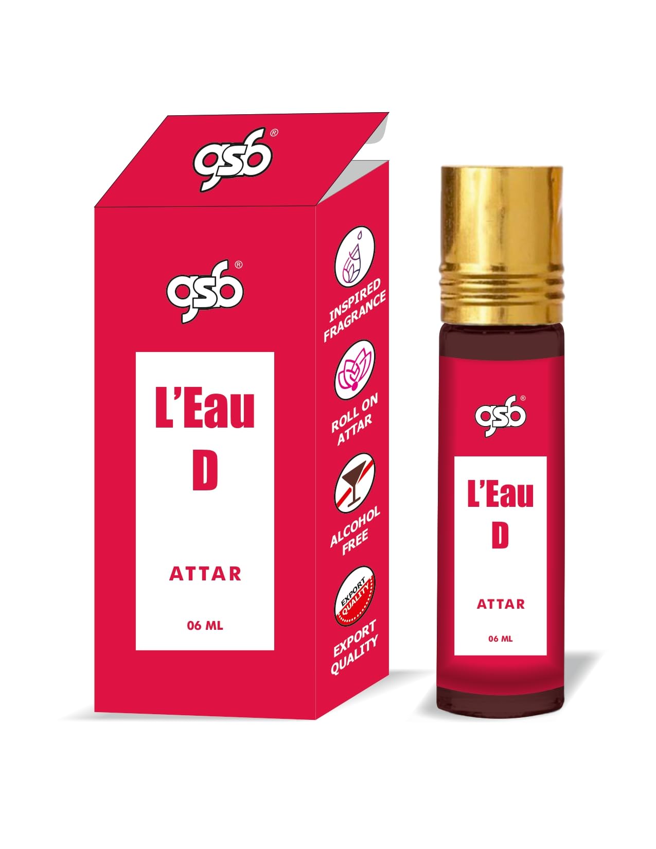 GSB L'Eau Attar Perfume Roll-On 6ml - Inspired by L'Eau d'Issey Miyake, Alcohol-Free Long Lasting Fragrance for Men & Women | Perfect for Daily Wear, Office & Special Occasions