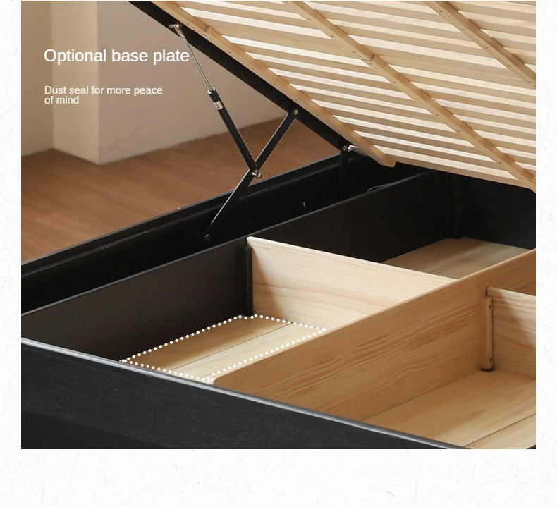 Solid Oak Wood Floating Box Platform Bed Frame - No Headboard Modern Minimalist Design for Bedroom, Guest Room, or Studio Apartment