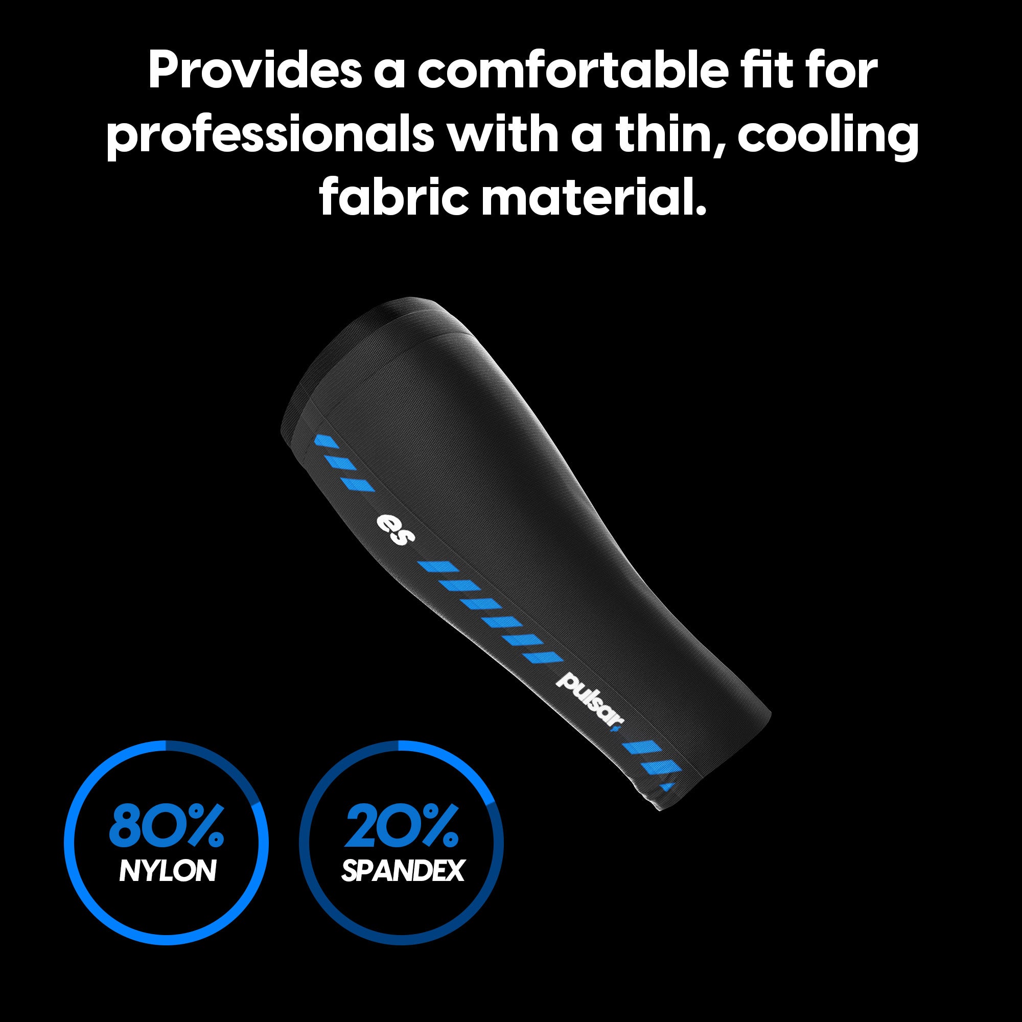 Pulsar eS Arm Sleeve - Compression Arm & Short Sleeve for Sports, Running, Basketball & Outdoor Activities - Breathable & UV Protection