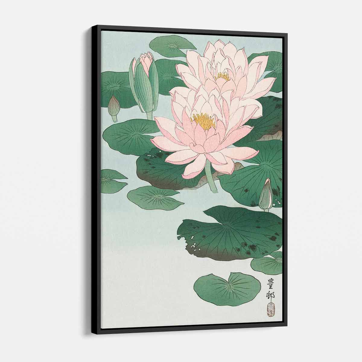 Pink Water Lily Wall Art Canvas Print - Modern Home Decor for Living Room, Bedroom & Office - 6470
