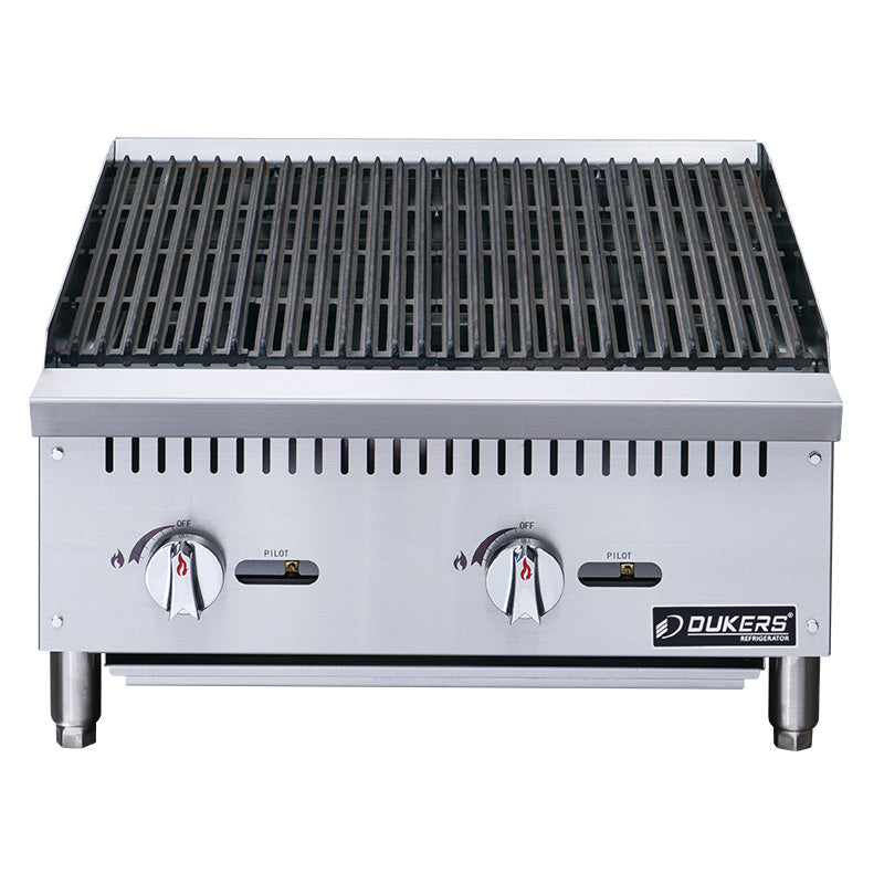 Dukers DCCB24 24-Inch Commercial Countertop Charbroiler - Perfect for Restaurants, Food Trucks & Outdoor Grilling