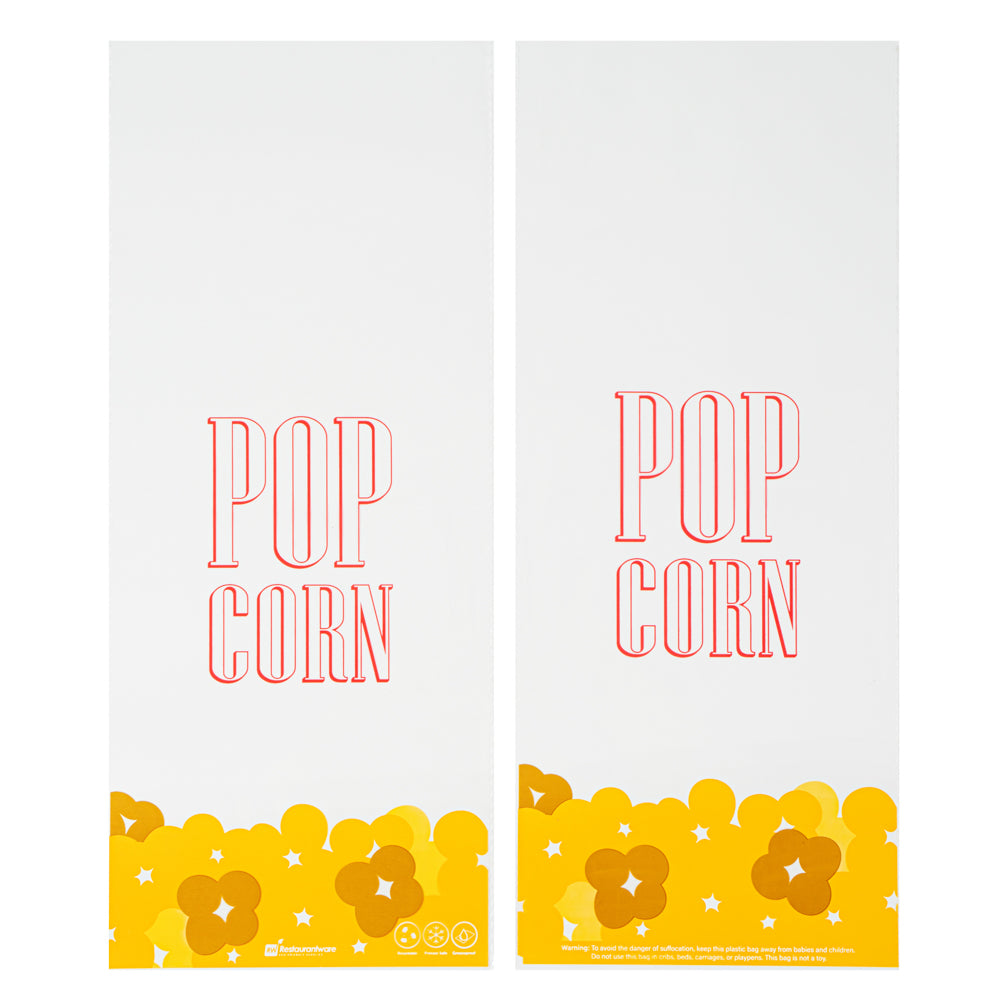 Clear Plastic Popcorn Bags 17x7 Inches - 100 Count Box | Bulk Movie Theater Style Snack Bags for Parties, Concessions & Events