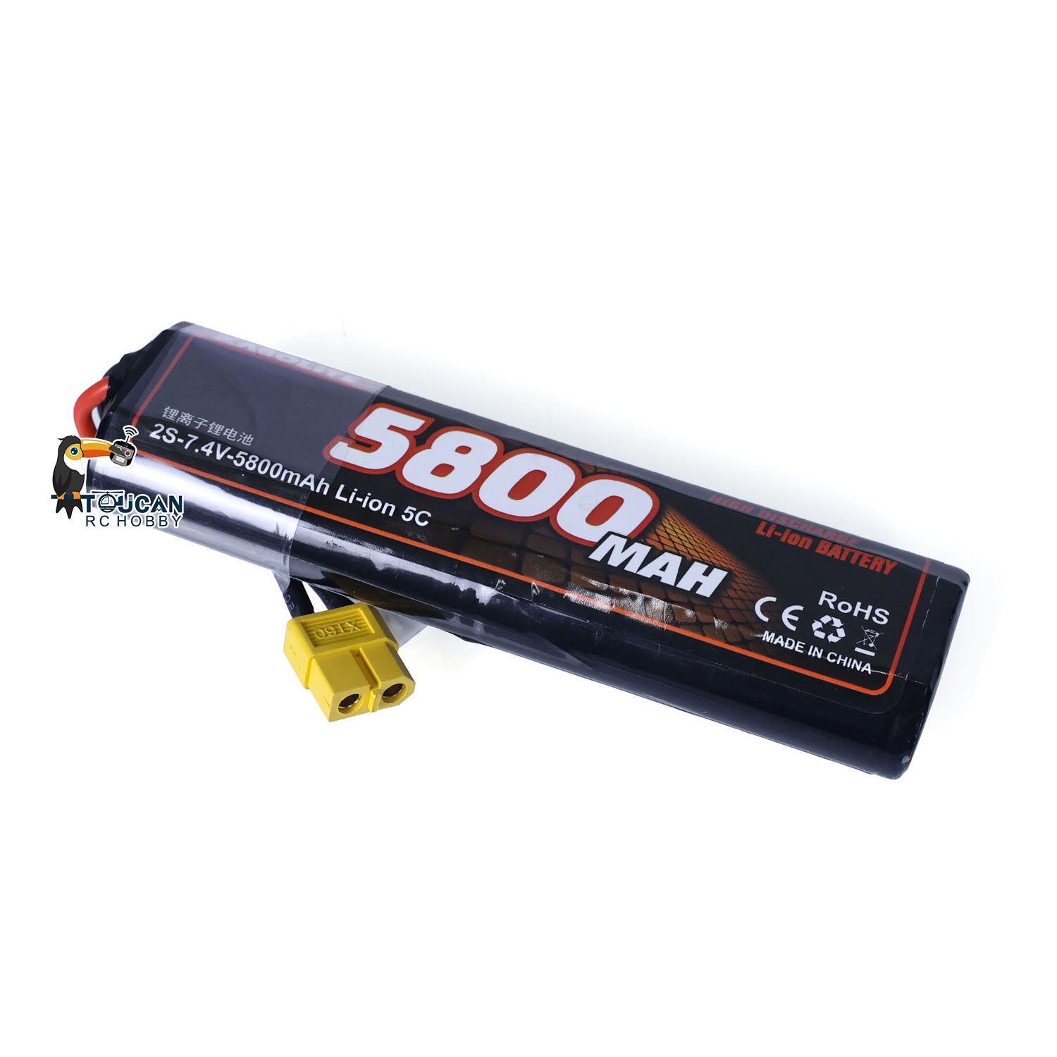 7.4V 5800mAh/10000mAh Rechargeable Li-ion Battery for 1/14 1:18 K961 RC Truck & Radio Controlled Loader - High Capacity Replacement Power Supply for Electric RC Cars, Construction Toys & Hobby Models - Perfect for Off-Road Racing and Construction Site Play