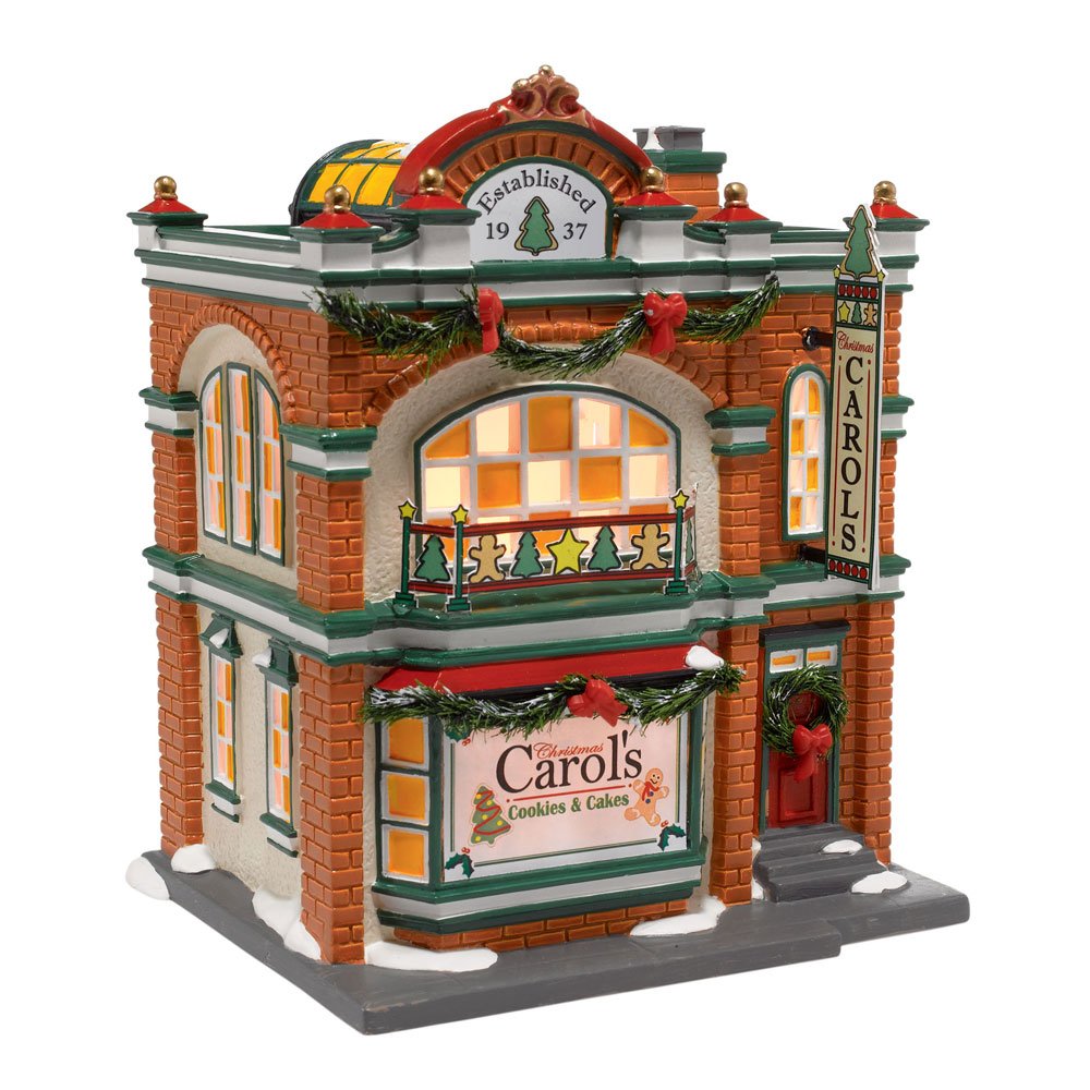 Department 56 Snow Village Christmas Carol's Cookies Lit Building - Holiday Collectible House for Christmas Village Display & Home Decor