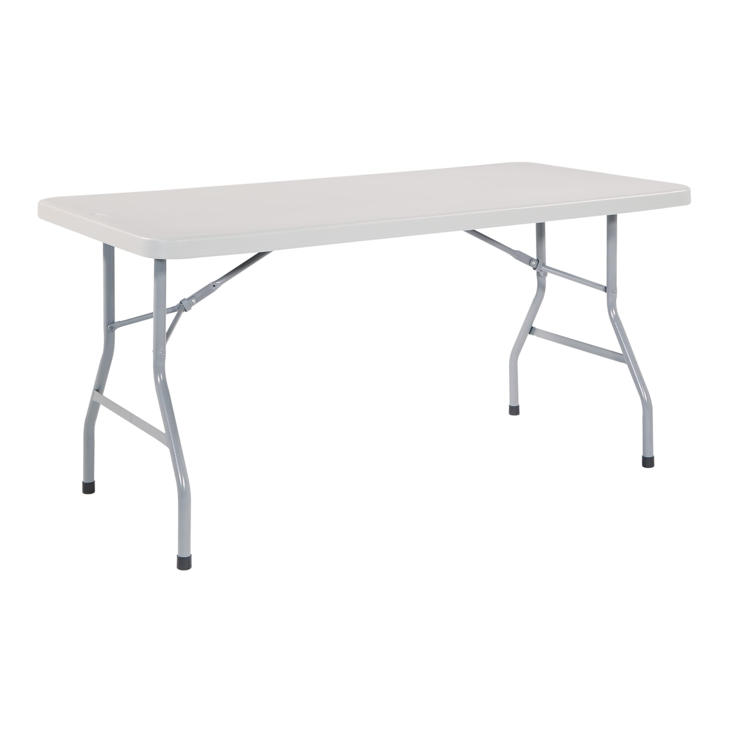 Office Star 5-Foot Light Gray Resin Folding Table - Durable Multipurpose Rectangle Table for Indoor & Outdoor Use | Perfect for Parties, Picnics, Camping & Home Office