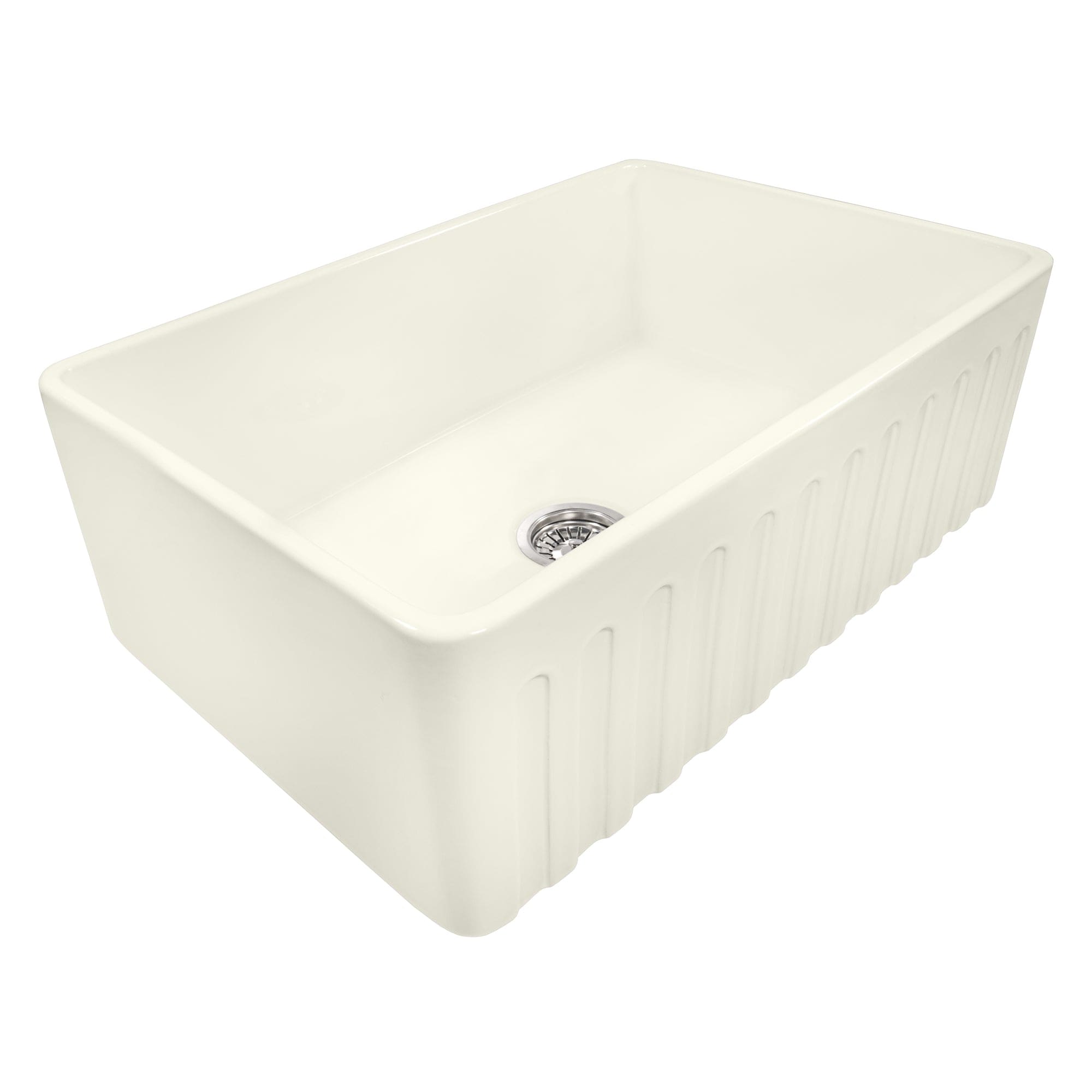 Ruvati Fiamma 33-inch Fireclay Reversible Single Bowl Kitchen Sink - RVL2300BS | Durable Farmhouse Sink for Modern Kitchens, Perfect for Cooking & Cleaning