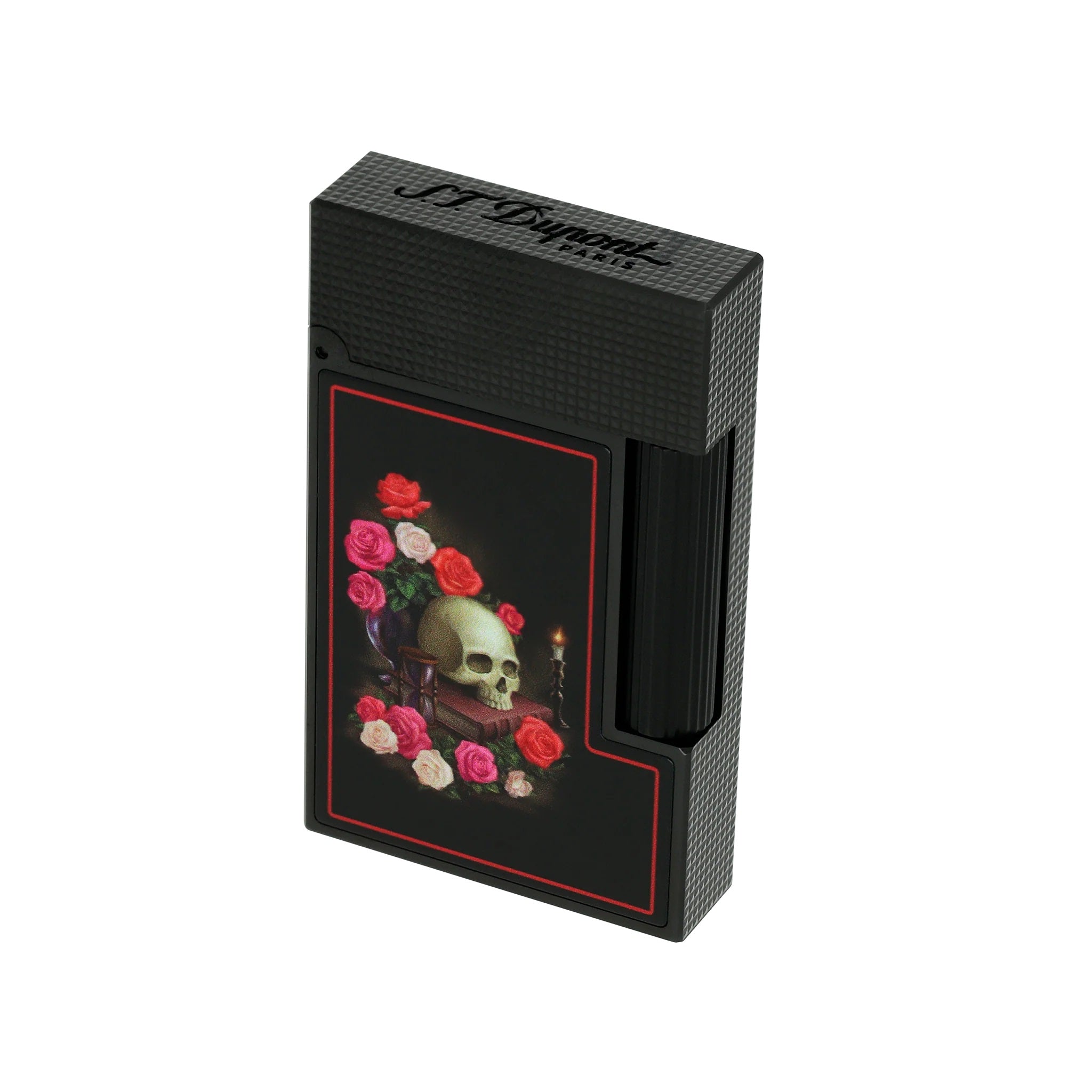 S.T. Dupont Momento Mori Ligne 2 Black Flint Lighter - Premium Luxury Butane Lighter for Cigars, Cigarettes & Collectors | Perfect for Gifting, Special Occasions & Everyday Elegance