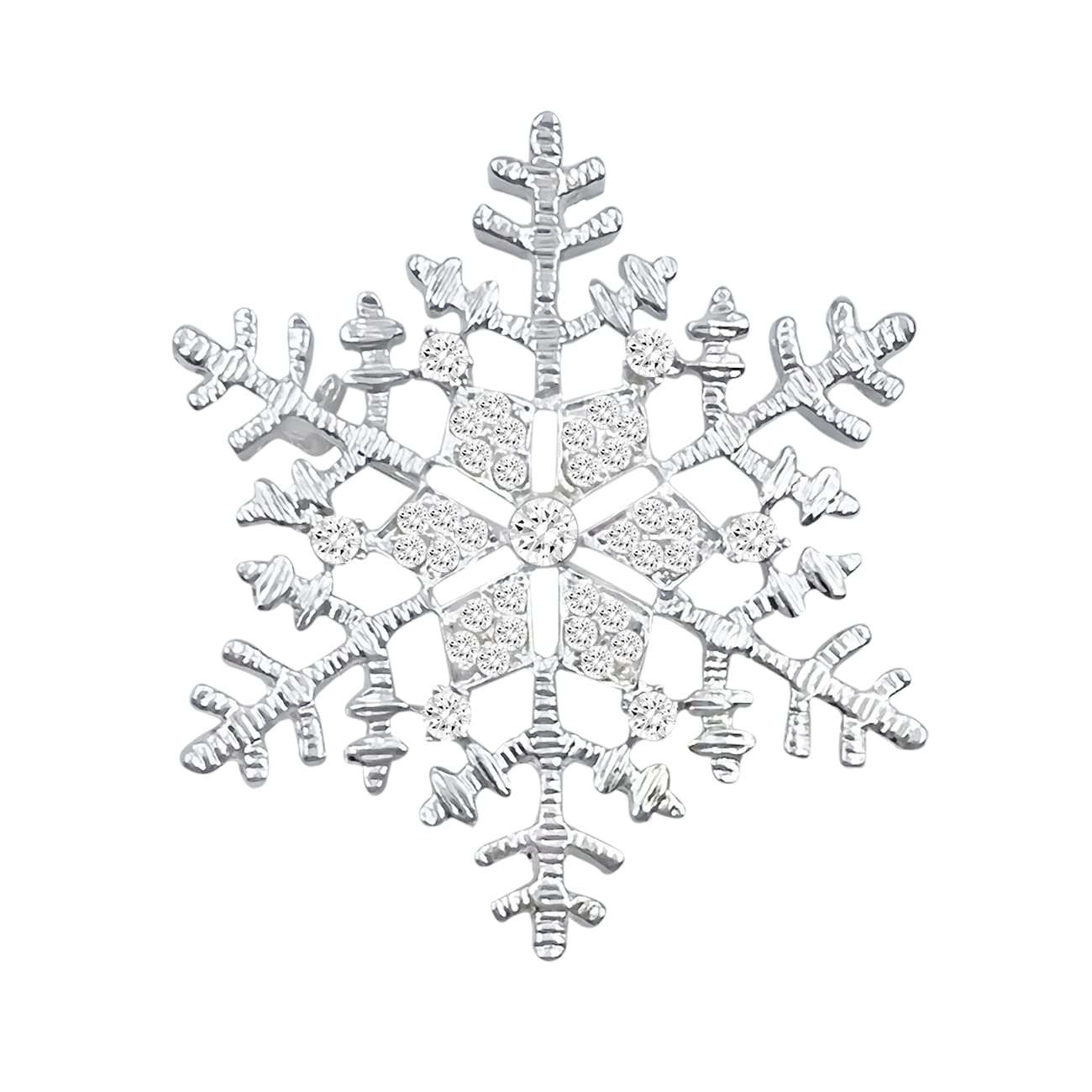 XGALBLA Fashion Clear Austrian Crystal Winter Snowflake Brooch Pin for Women - Elegant Holiday Jewelry Gift for Christmas, Party, Wedding & Winter Outfits
