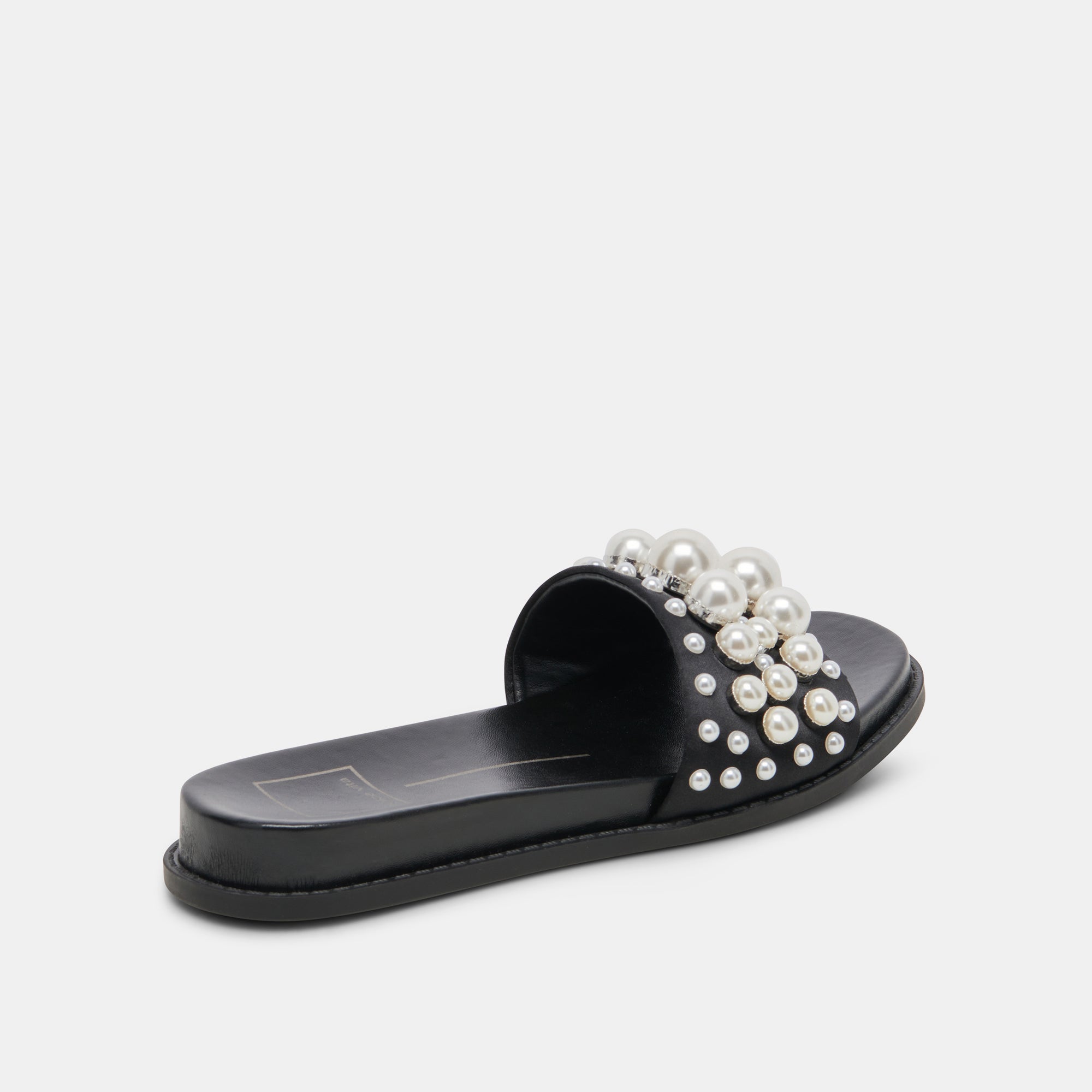 GABBI PEARL SANDALS - Women's Black Pearl Embellished Flip Flops for Beach, Pool & Summer Outfits | Comfortable & Stylish Sandals for Casual Wear
