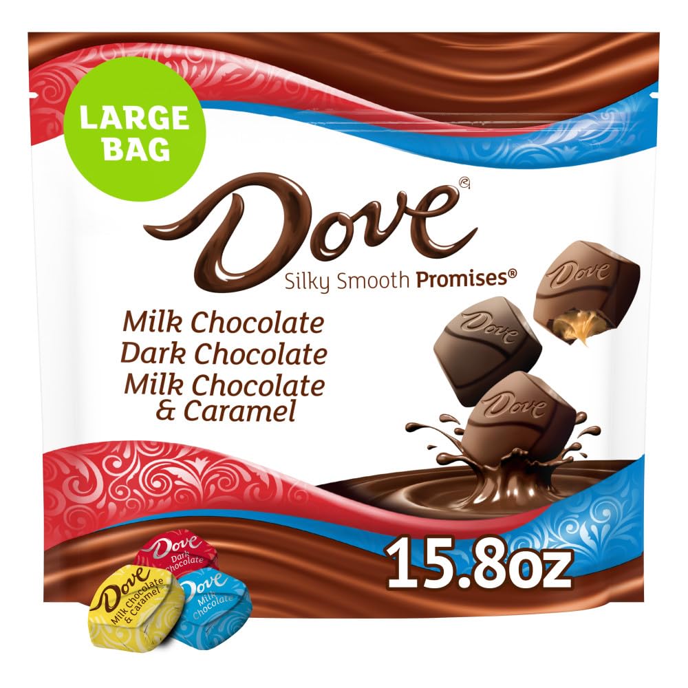 Dove Promises Chocolate Assortment - Milk & Dark Chocolate Candy Variety Pack, Individually Wrapped, 15.8 oz (Pack of 8) | Perfect for Office Snacks, Party Favors & Holiday Gift Baskets