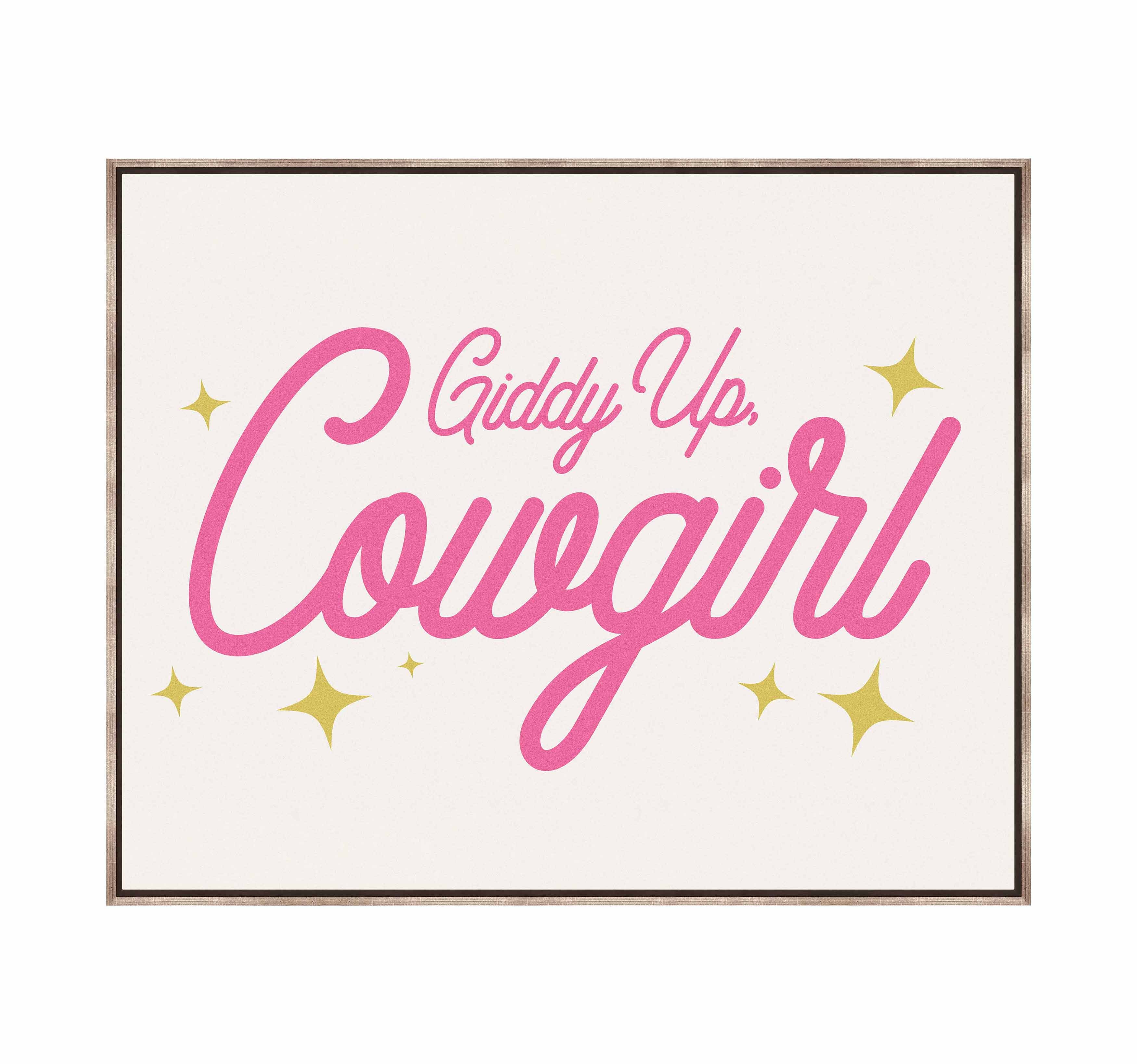 Giddy Up Cowgirl A Gallery Wrapped Canvas - Western Wall Art Decor for Home, Office & Ranch - Perfect for Cowgirl Theme Bedroom & Country Style Living Room