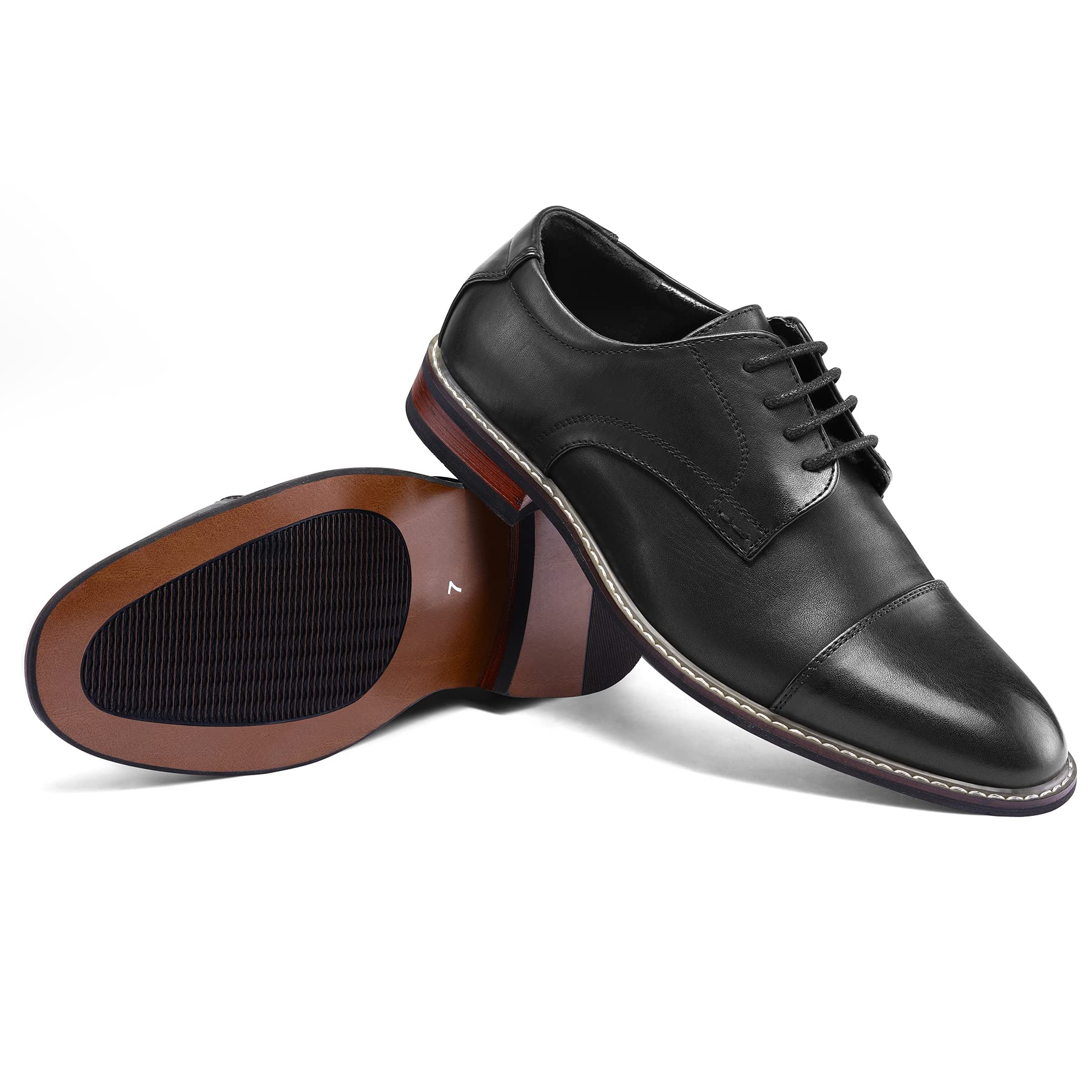 Men's Dress Shoes Formal Business Classic Lace Up Wingtip Oxford Shoes - Premium Leather Business Attire for Office, Wedding & Special Occasions