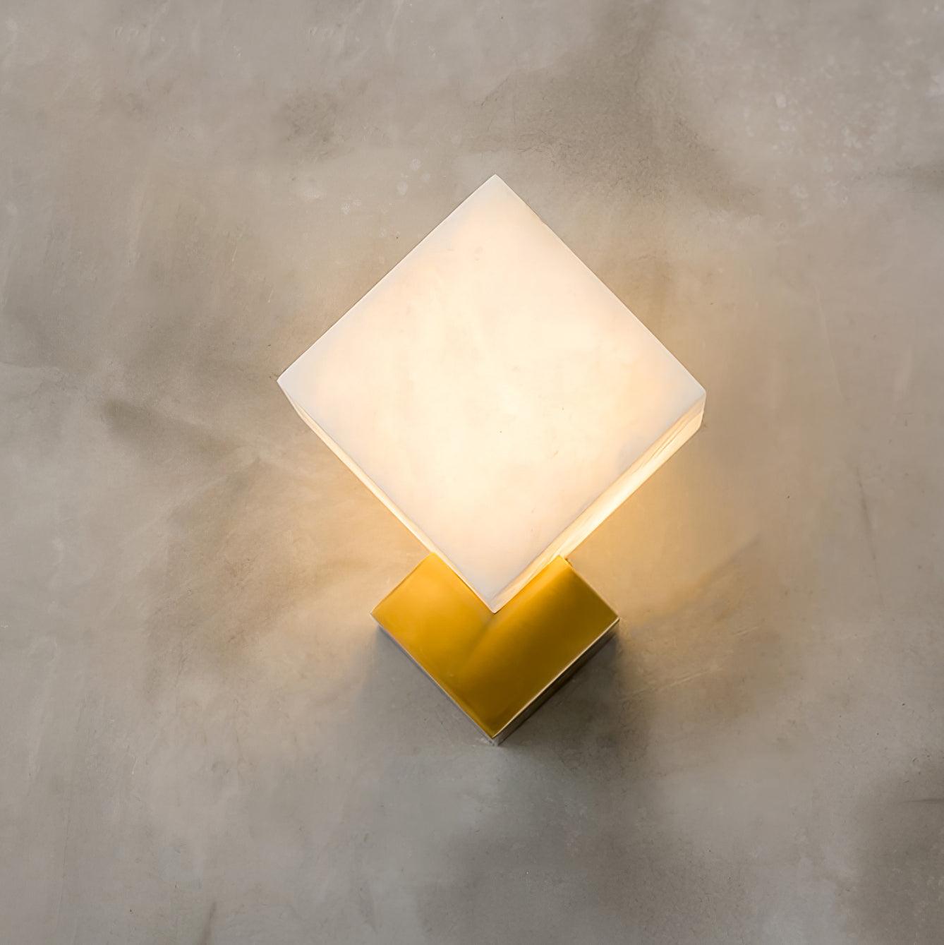Modern Alabaster Wall Sconce Light Fixture - Handcrafted Natural Stone Lamp for Bedroom, Living Room & Hallway Lighting Decor
