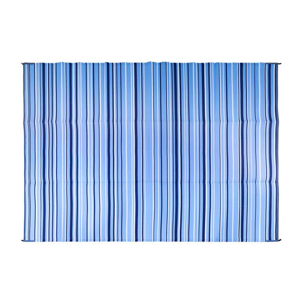 Camco 9’ x 12’ Reversible Blue & White Outdoor Rug - Lightweight & Breathable RV Mat for Patio, Camping & Picnics - Easy Fold Storage & Organization (42865)