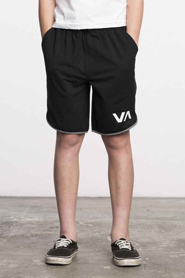 RVCA Boys' Athletic Gym Shorts - Breathable & Comfortable Black Workout Shorts for Running, Basketball & Training