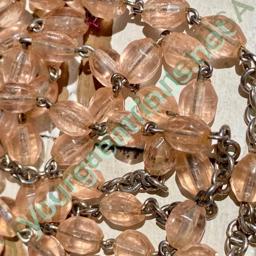 Vintage French Rosary with Blush Pink Beads - Elegant Catholic Prayer Beads for Meditation, Gift & Religious Devotion - Perfect for Weddings, Baptisms & Spiritual Practices
