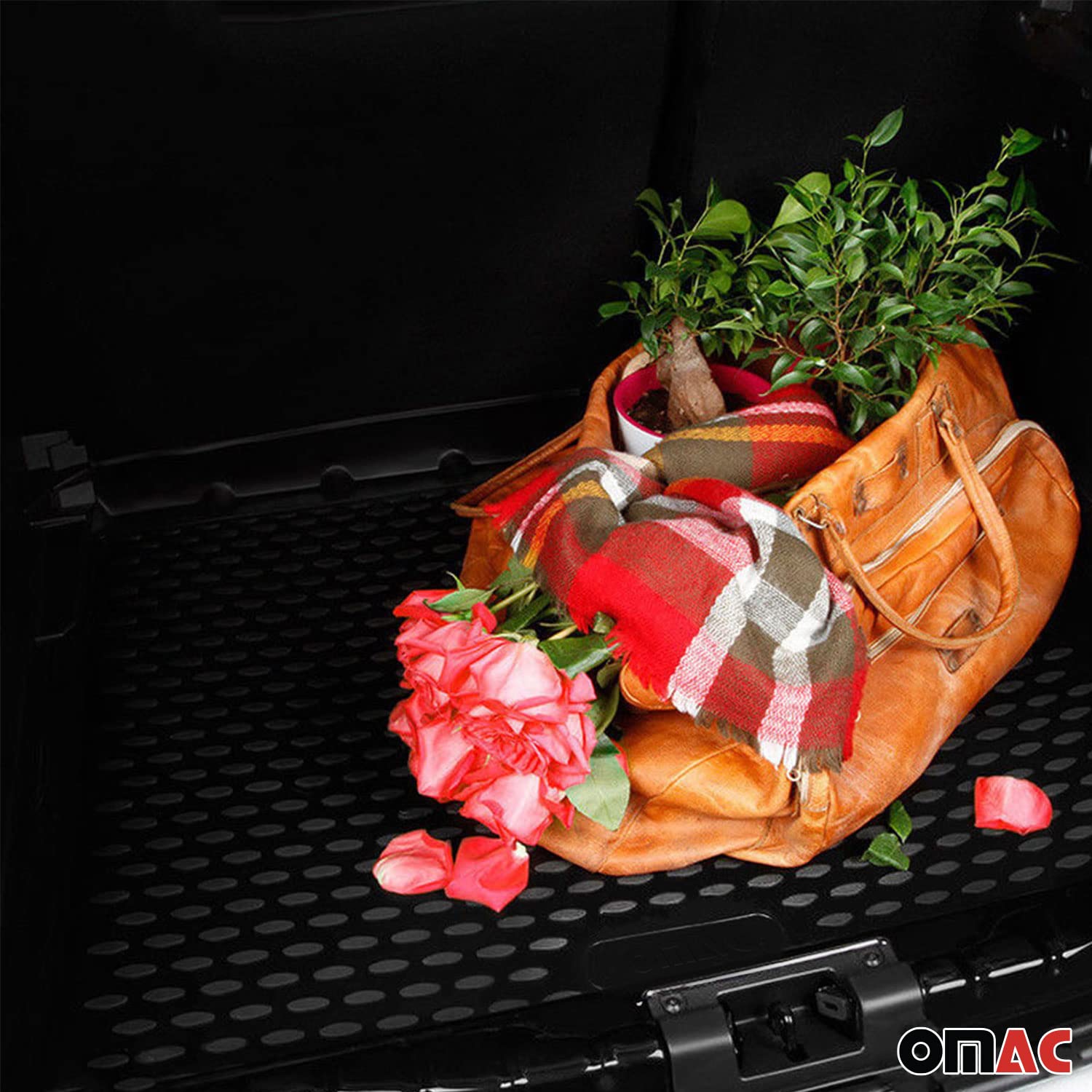 Premium OMAC Cargo Mats Liner for Audi A3 Quattro e-tron 2015-2020 - Heavy Duty Black Trunk Protector - Perfect for Road Trips, Groceries & Pet Transport