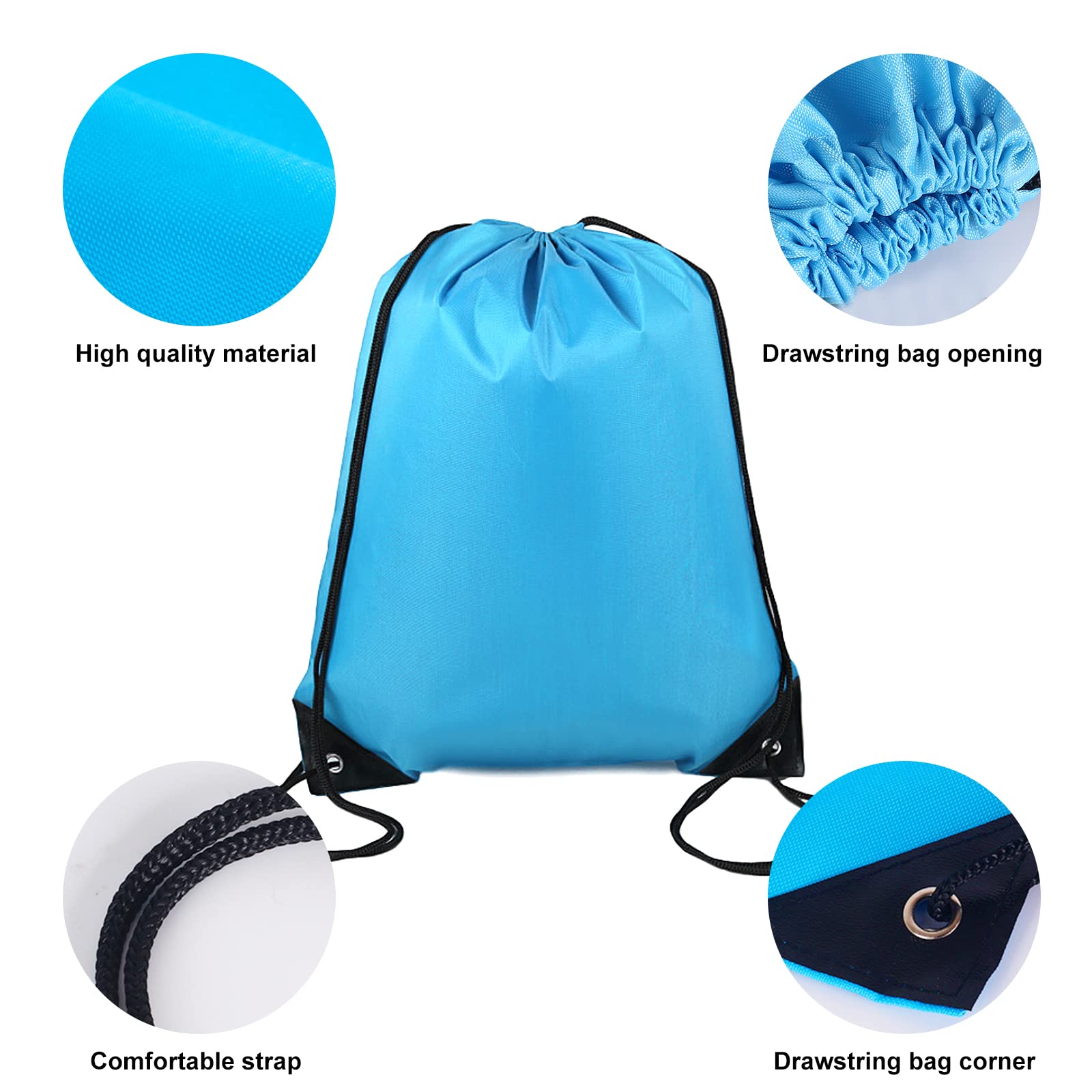 Oziral Drawstring Backpack - Lightweight Nylon Cinch Sack for Women, Gym, Travel & Sports | Bulk Pack of Durable Drawstring Bags for School, Beach, Shopping & Everyday Use