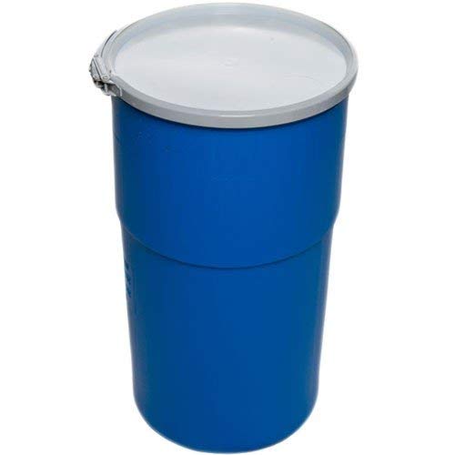 15 Gallon Open-Head UN Rated Plastic Drum with Ring Lock Lid - Lightweight, Durable Storage Container for Chemicals, Food & Industrial Use - Perfect for Home, Warehouse & Workshop Organization