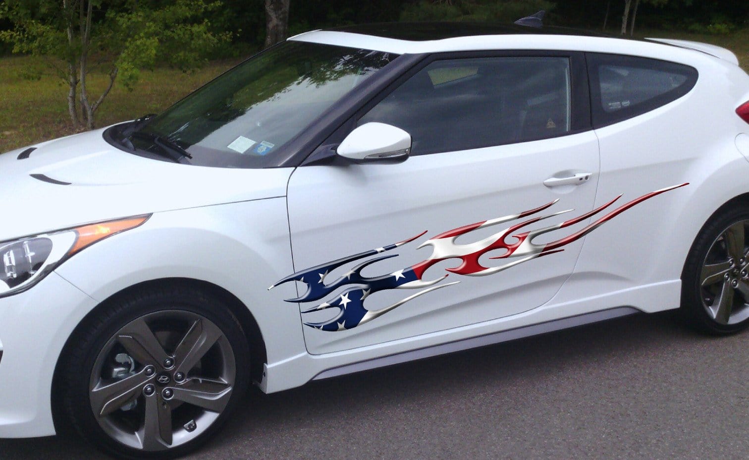 American Flag Flame Car Decals - Patriotic Vinyl Stickers for Vehicles, Windows & Laptops - 50% Off Clearance Sale - Perfect for Trucks, Motorcycles & DIY Projects