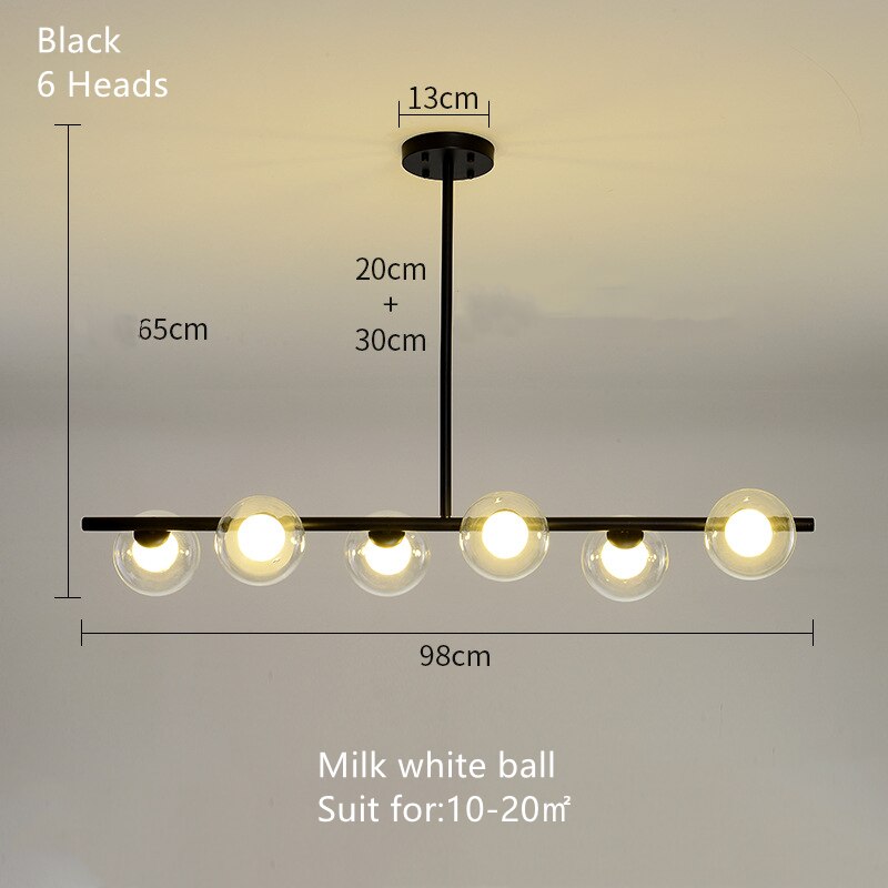 Elegant White Glass Ball Chandelier - Modern Crystal Ceiling Light Fixture for Dining Room, Bedroom & Living Room Decor | Perfect for Wedding, Home & Office Lighting