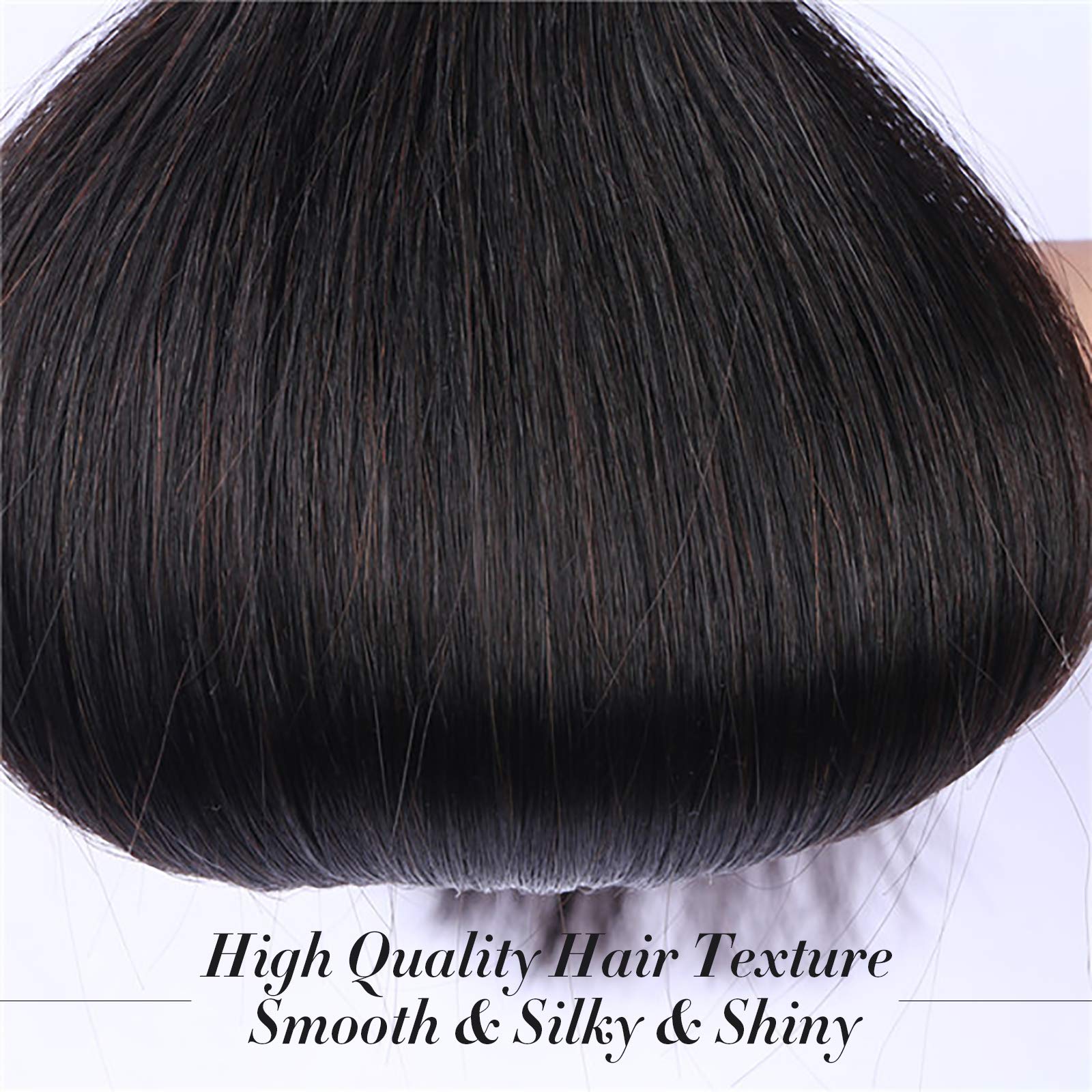 Rebasar 100% Unprocessed Brazilian Virgin Human Hair Weave Bundles - 3 Bundles (22 22 22 Inch) Remy Straight Hair Extensions for Black Women - Natural Black Color Weft for Everyday Styling & Special Occasions