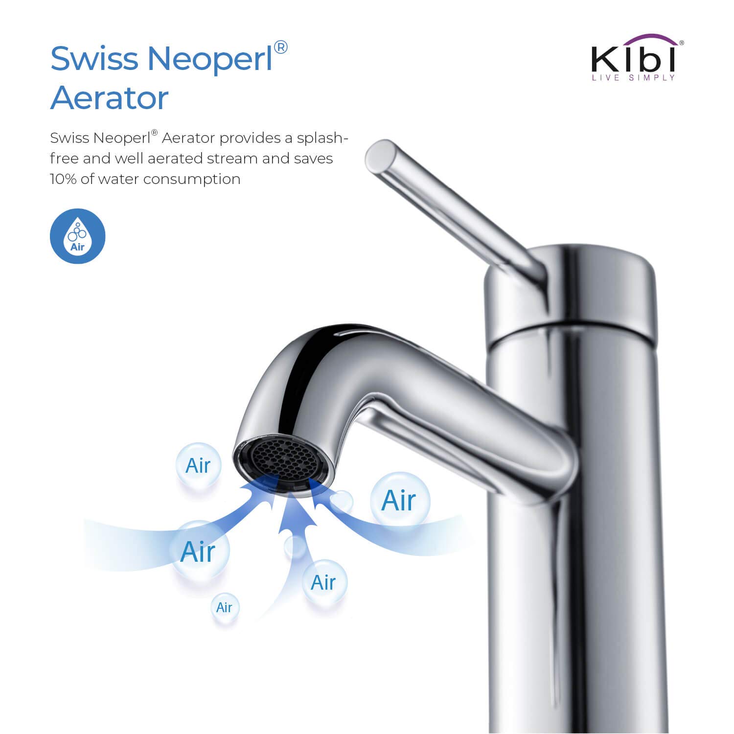 KIBI Single Handle Bathroom Sink Faucet - Solid Brass Waterfall Bathroom Faucet with Supply Lines - Corrosion Resistant Chrome Vanity Faucet for Bathroom, Powder Room & Guest Bath (Model KBF1008) - Perfect for Modern Home Renovation & Luxury Bathroom Upgrades