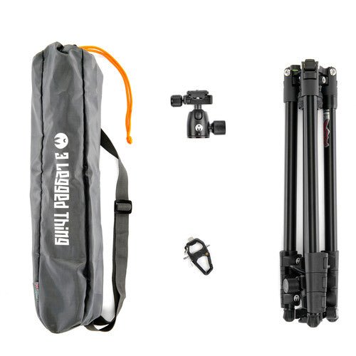 3 Legged Thing Patti 2.0 Magnesium Alloy Compact Travel Tripod with AirHed Mini Ball Head - Lightweight & Durable for Outdoor Photography, Hiking & Travel Adventures (Dark Color)