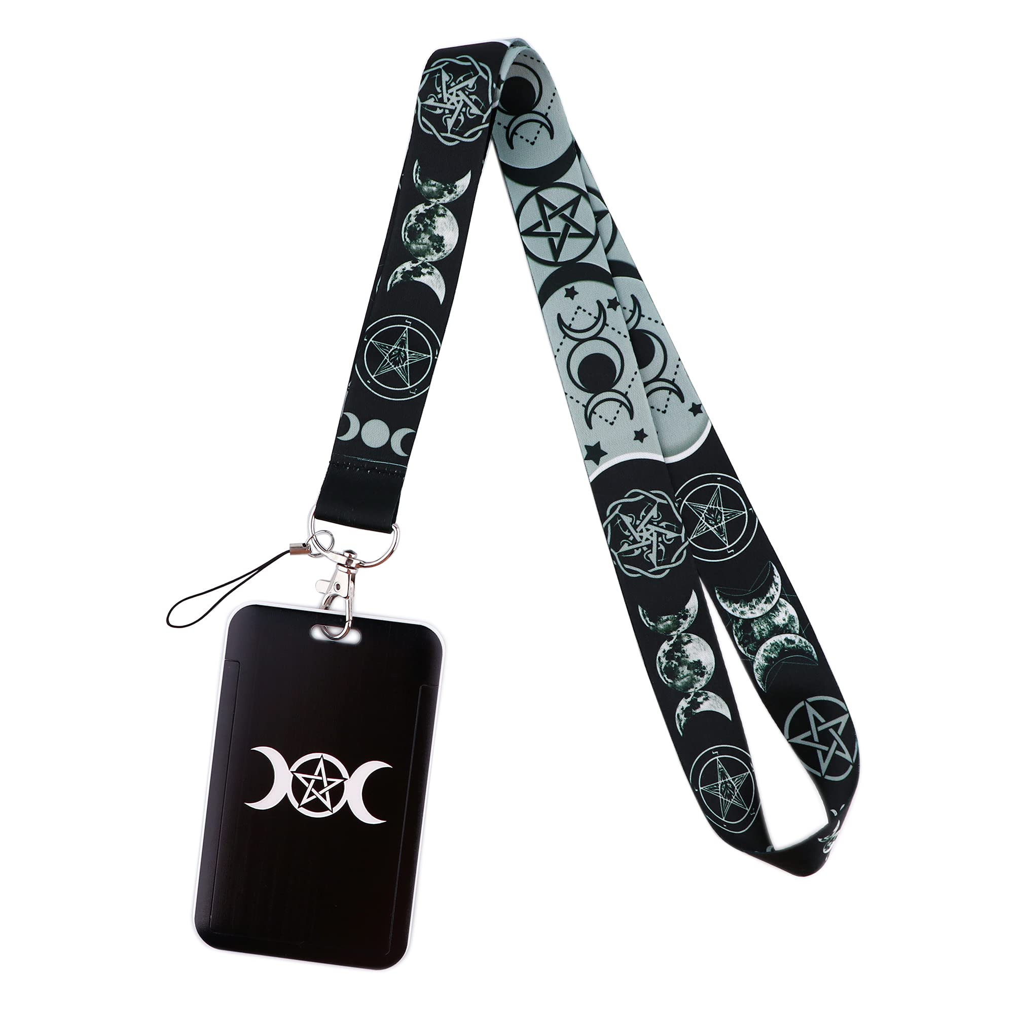 Premium Black Vertical ID Lanyard Badge Holder for Women & Men - Secure Key Card Holder & Keychain Accessory for Work, School, Events & Travel